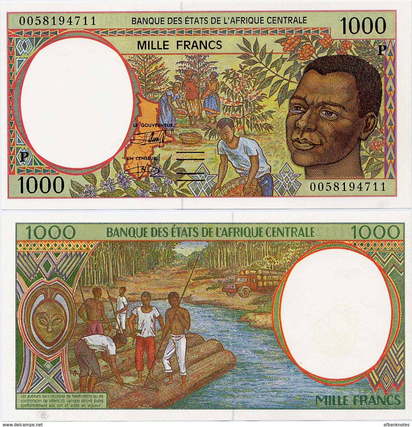 CENTRAL AFRICAN STATES   P: Chad    1000 Francs    P-602Pg       (20)00       UNC - États D'Afrique Centrale