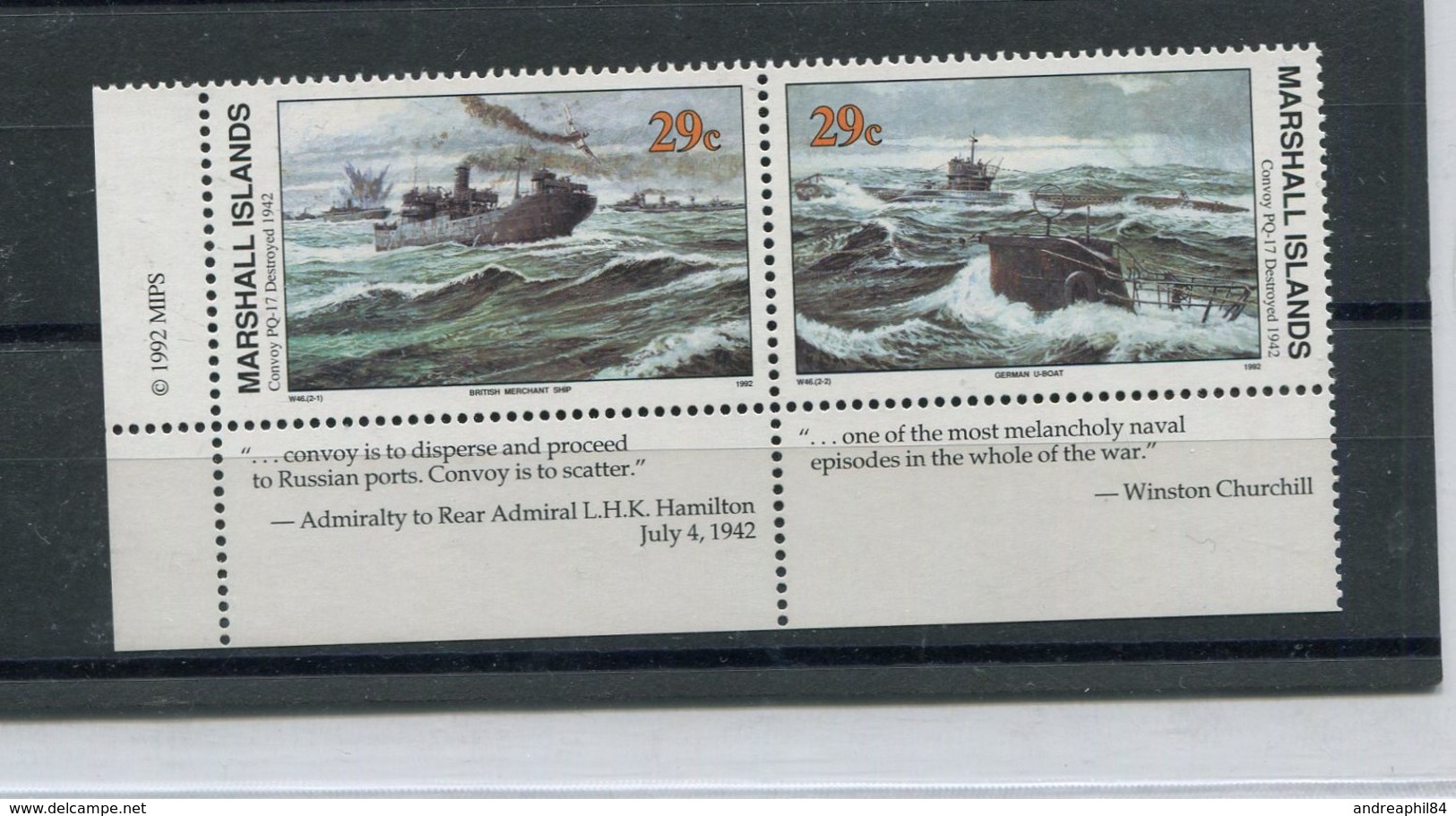 Marshall Islands 1992 429-30 Seconda Guerra Mondiale Mnh - Ships