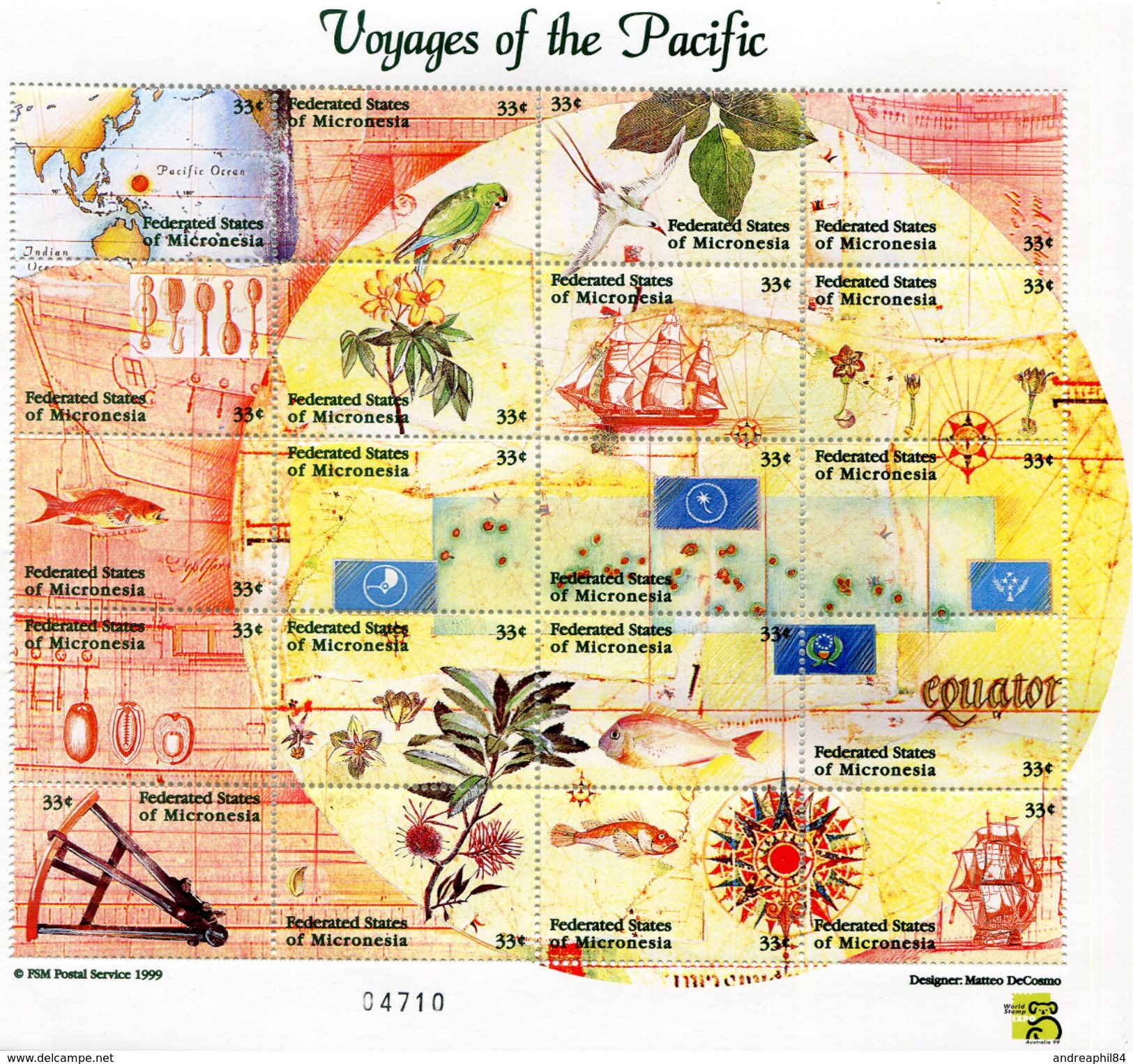 Micronesia 1999 MF Esposizione Filatelica Di Melbourne Mnh - Schiffe