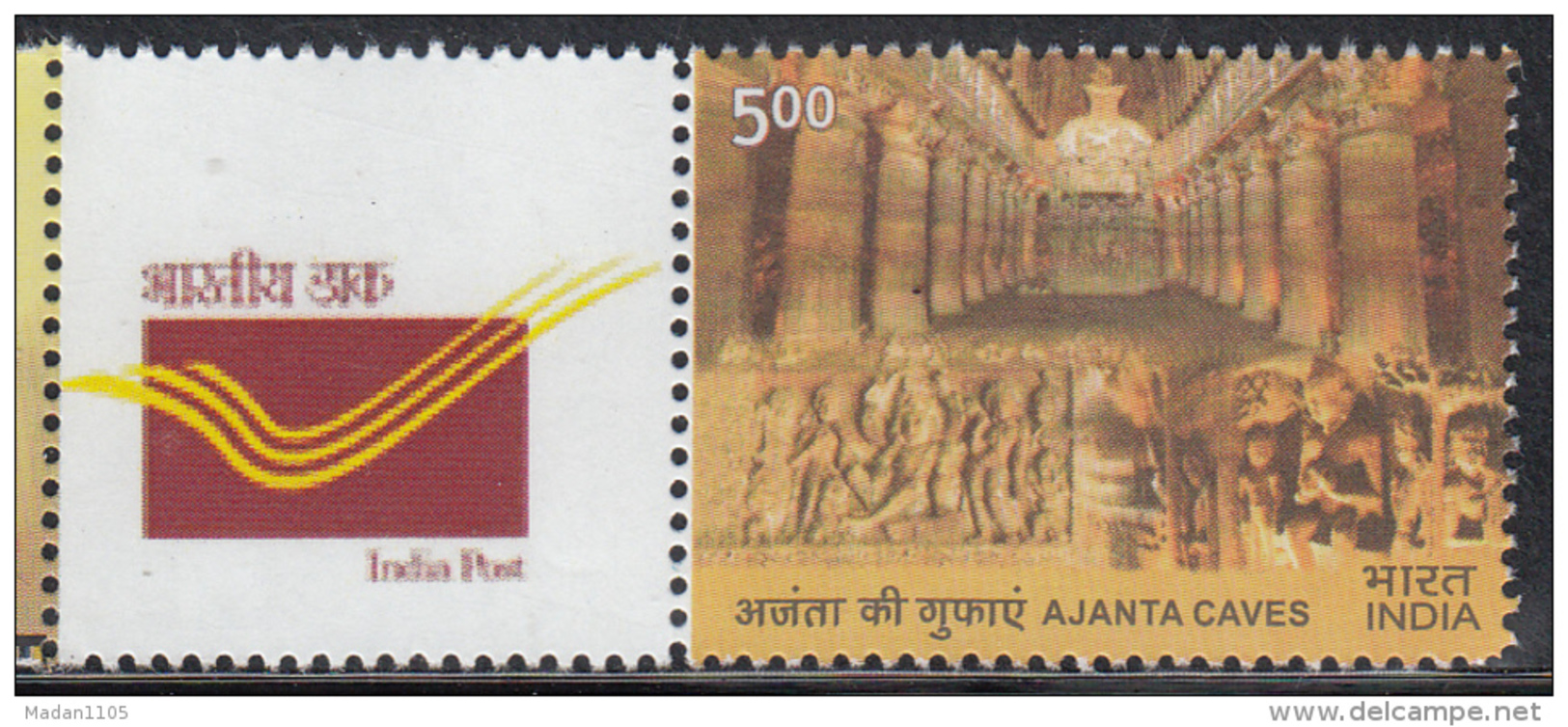 INDIA 2014 MY STAMP, 1 Stamp, AJANTA CAVES, Maharashtra, Limited Issue, MNH(**) - Nuovi