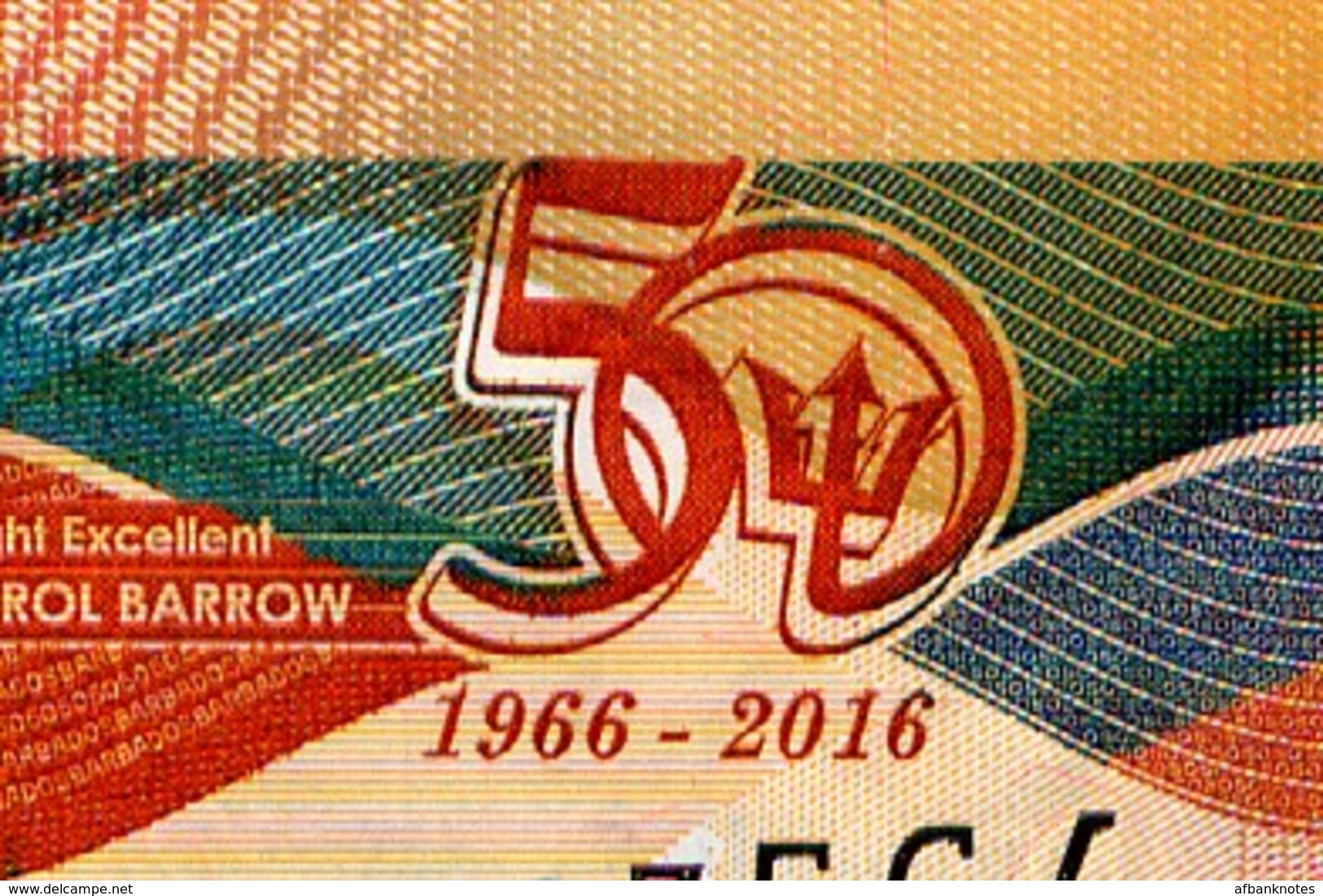 BARBADOS       50 Dollars       Comm.       P-New       30.11.2016       UNC - Barbados