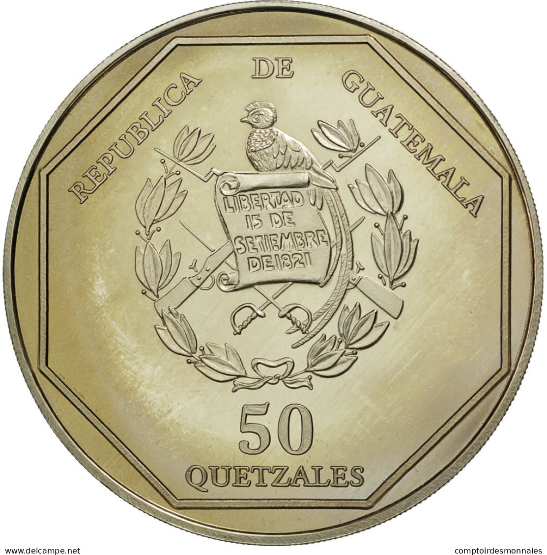 Monnaie, Guatemala, 50 Quetzales, 1995, Tower, SPL, Copper-nickel, KM:3f.1 - Guatemala