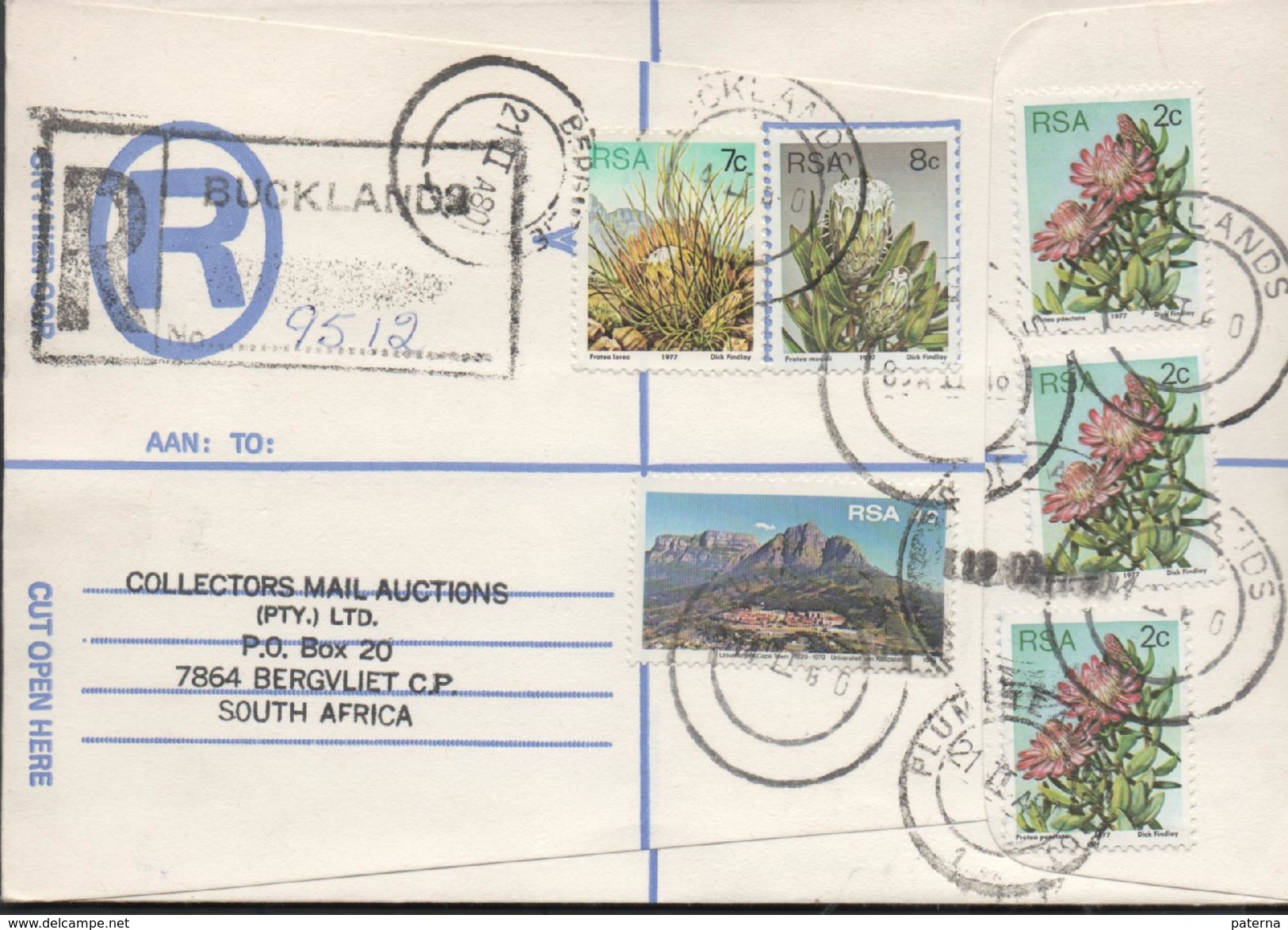 3141  Carta Africa Del Sur , South Africa,   Certificada Bucklands 1980 - Cartas & Documentos