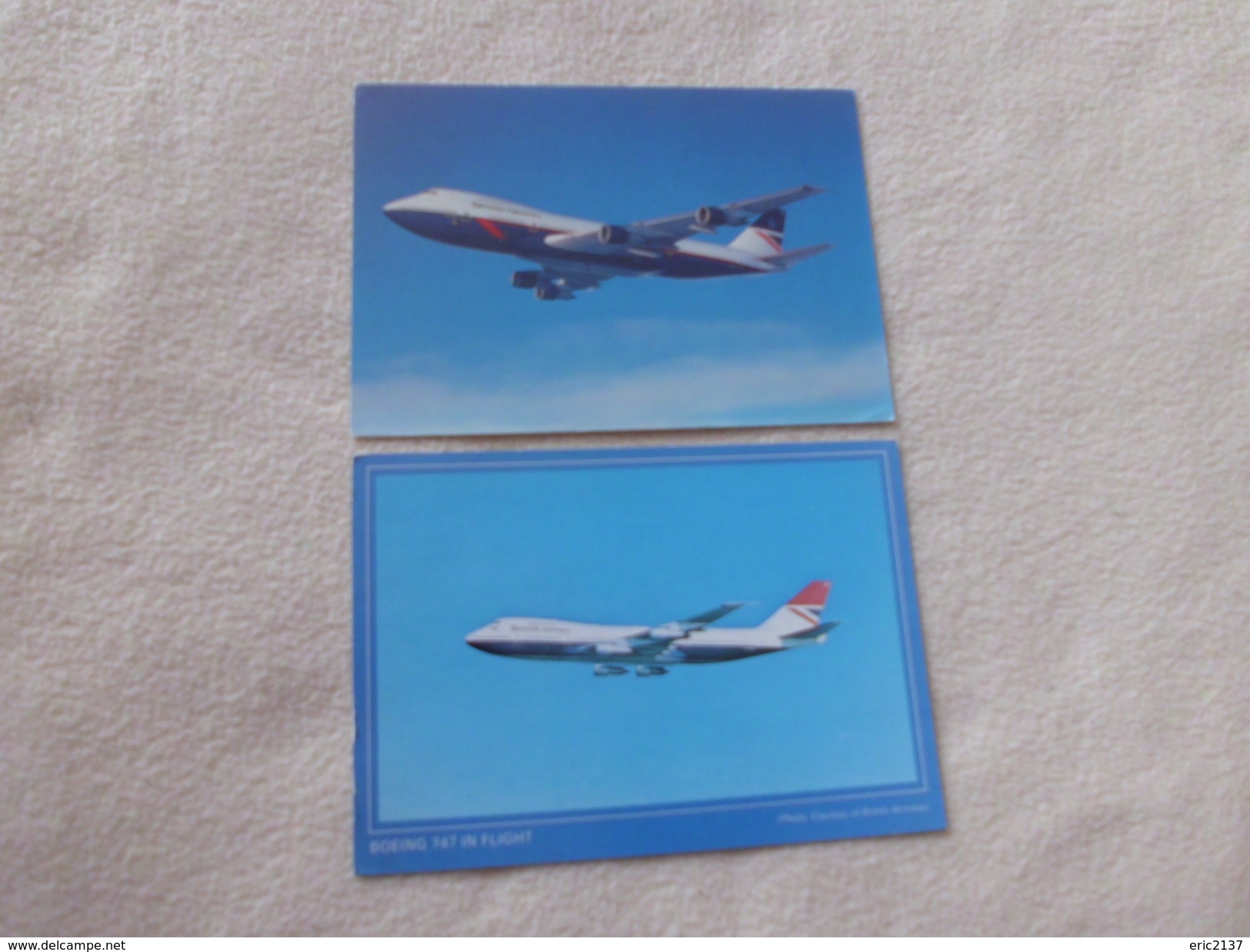 2 CARTES  BOEING 747 ..COMPAGNIE BRITISH AIRWAYS - 1946-....: Moderne