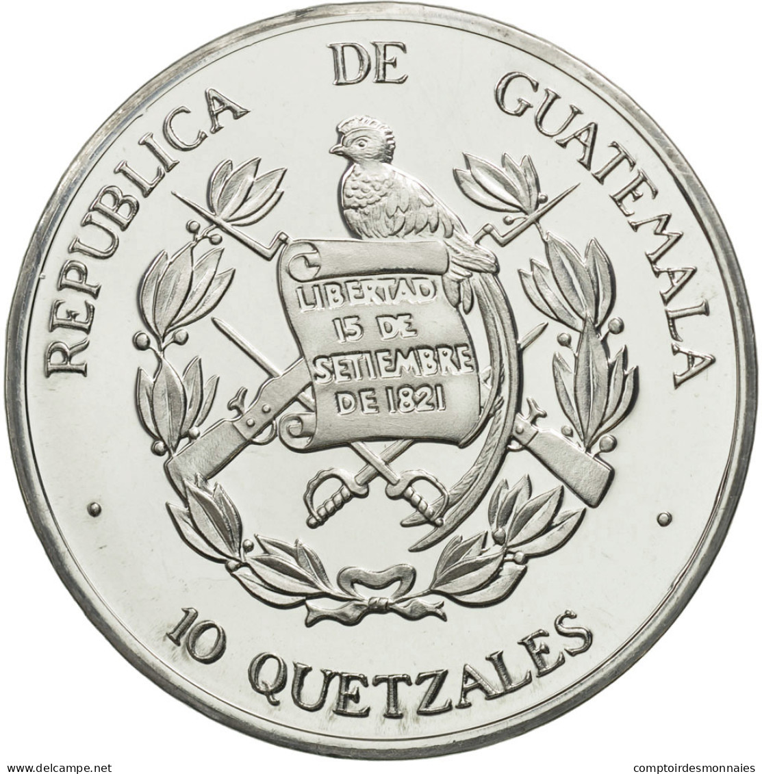 Monnaie, Guatemala, 10 Quetzales, 1995, Tower, SPL, Aluminium, KM:2d.2 - Guatemala