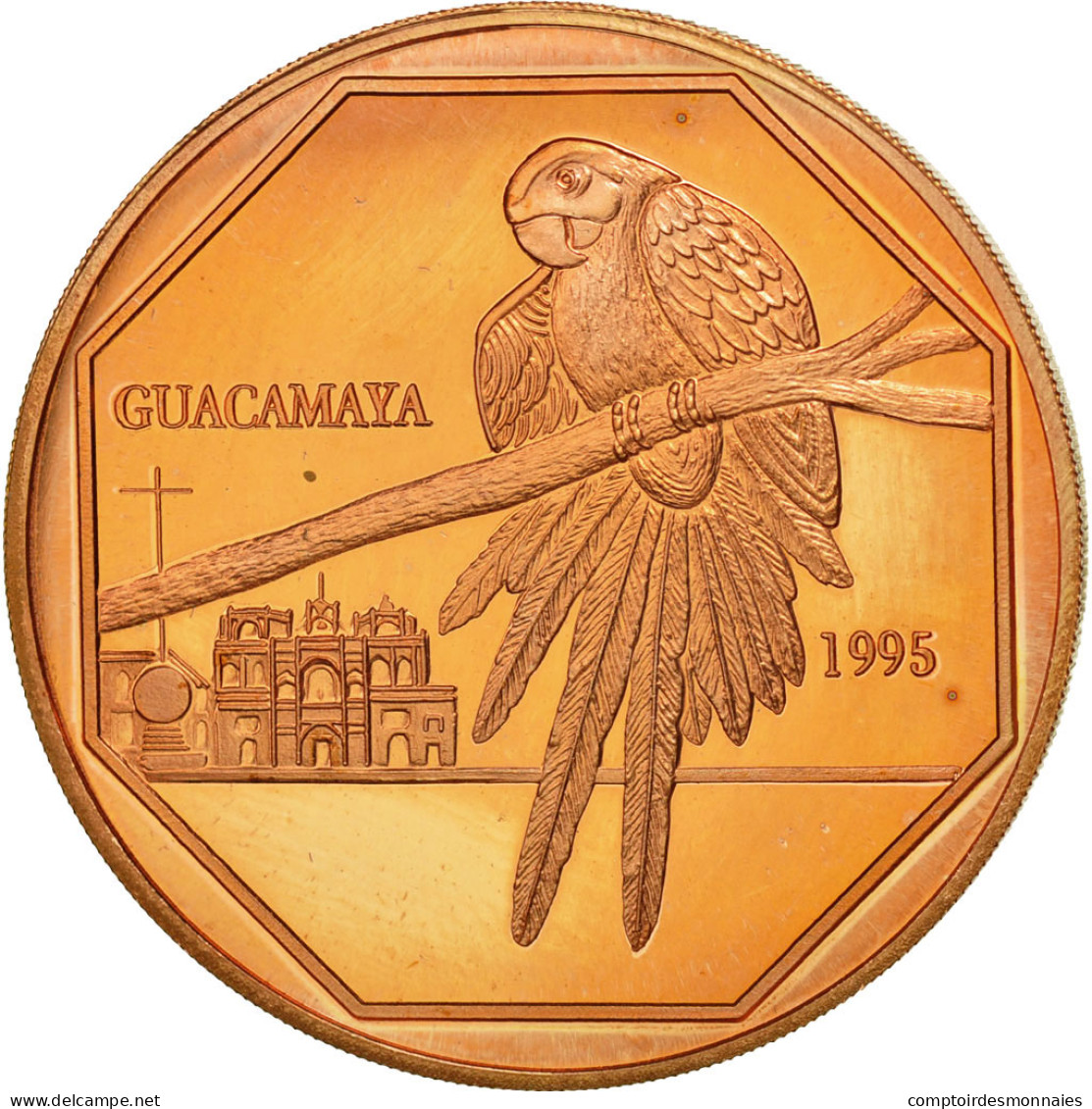 Monnaie, Guatemala, 50 Quetzales, 1995, Tower, SPL, Cuivre, KM:3e.1 - Guatemala