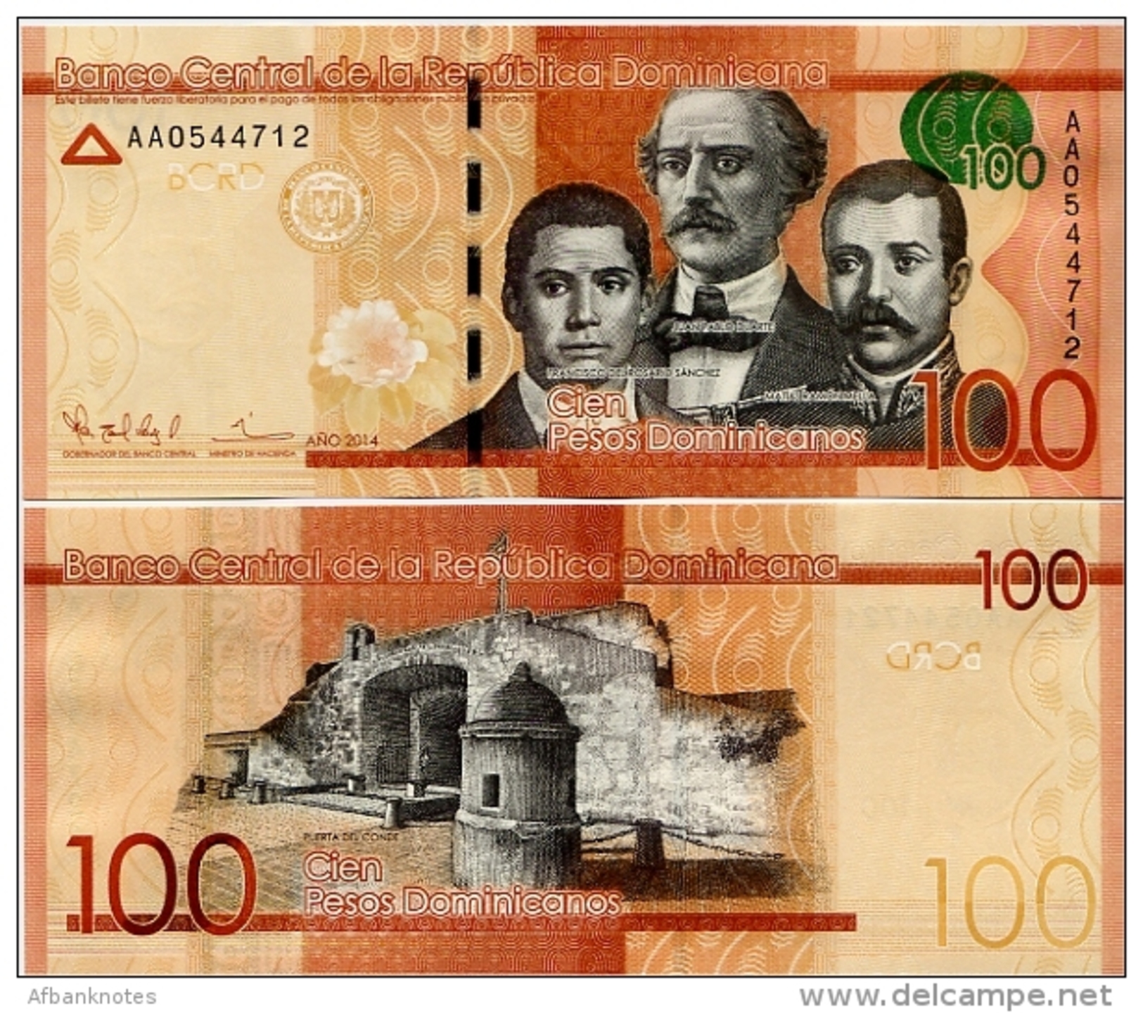 DOMINICAN REP.       100 Pesos Dominicanos      P-190       2014      UNC - Repubblica Dominicana