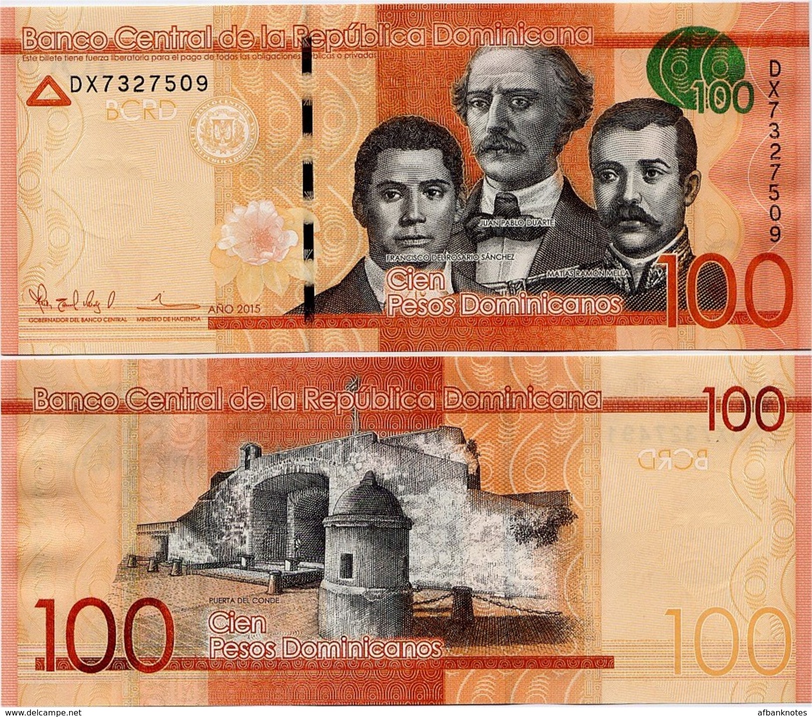 DOMINICAN REP.       100 Pesos Dominicanos      P-190[b]       2015      UNC - Repubblica Dominicana