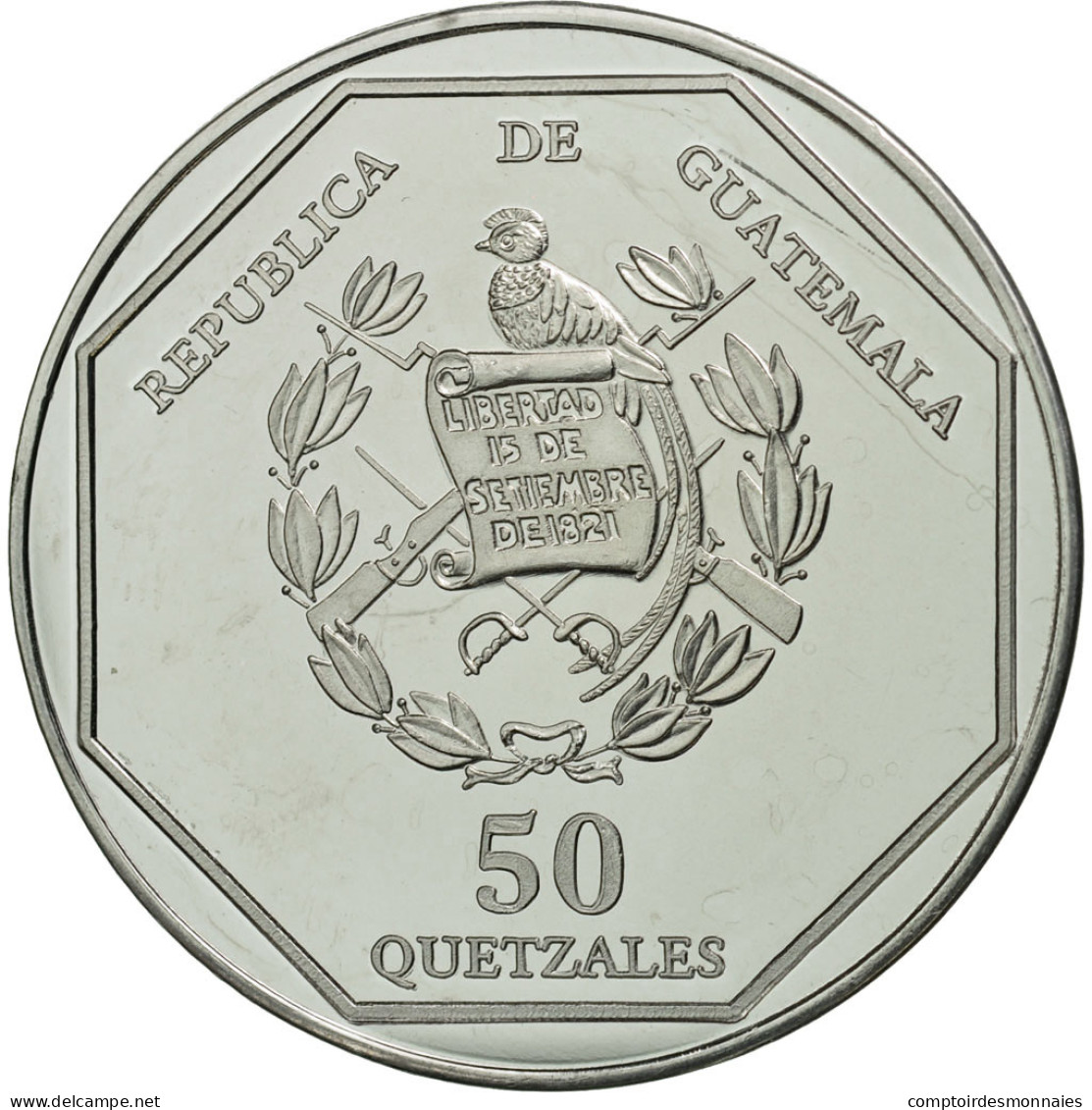 Monnaie, Guatemala, 50 Quetzales, 1995, Tower, SPL, Aluminium, KM:3d.2 - Guatemala