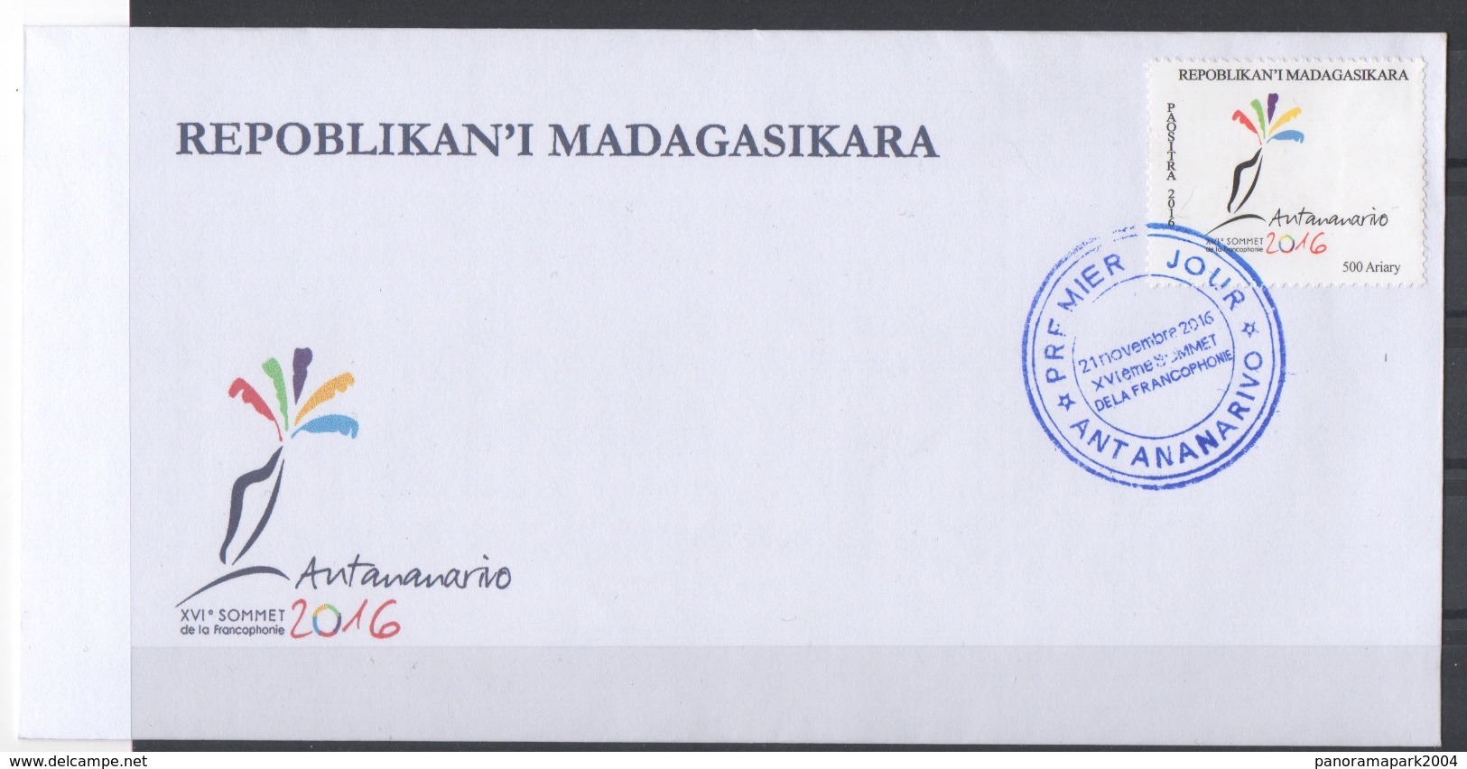 Madagascar Madagaskar 2016 Mi. 2687 FDC First Day Cover Premier Jour XVIe Sommet De La Francophonie Antananarivo MNH ** - Madagaskar (1960-...)