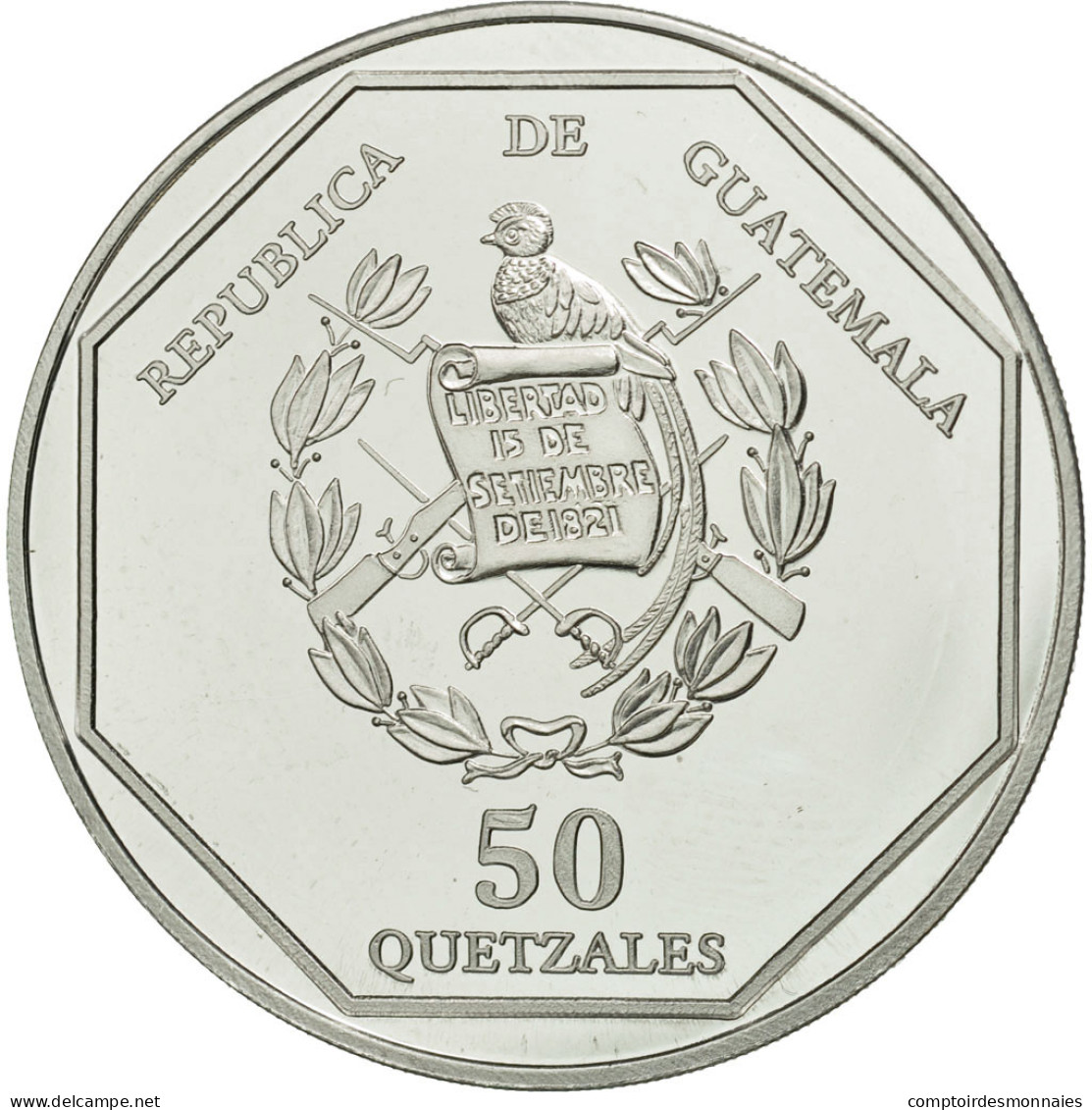 Monnaie, Guatemala, 50 Quetzales, 1995, Tower, SPL, Aluminium, KM:3d.1 - Guatemala