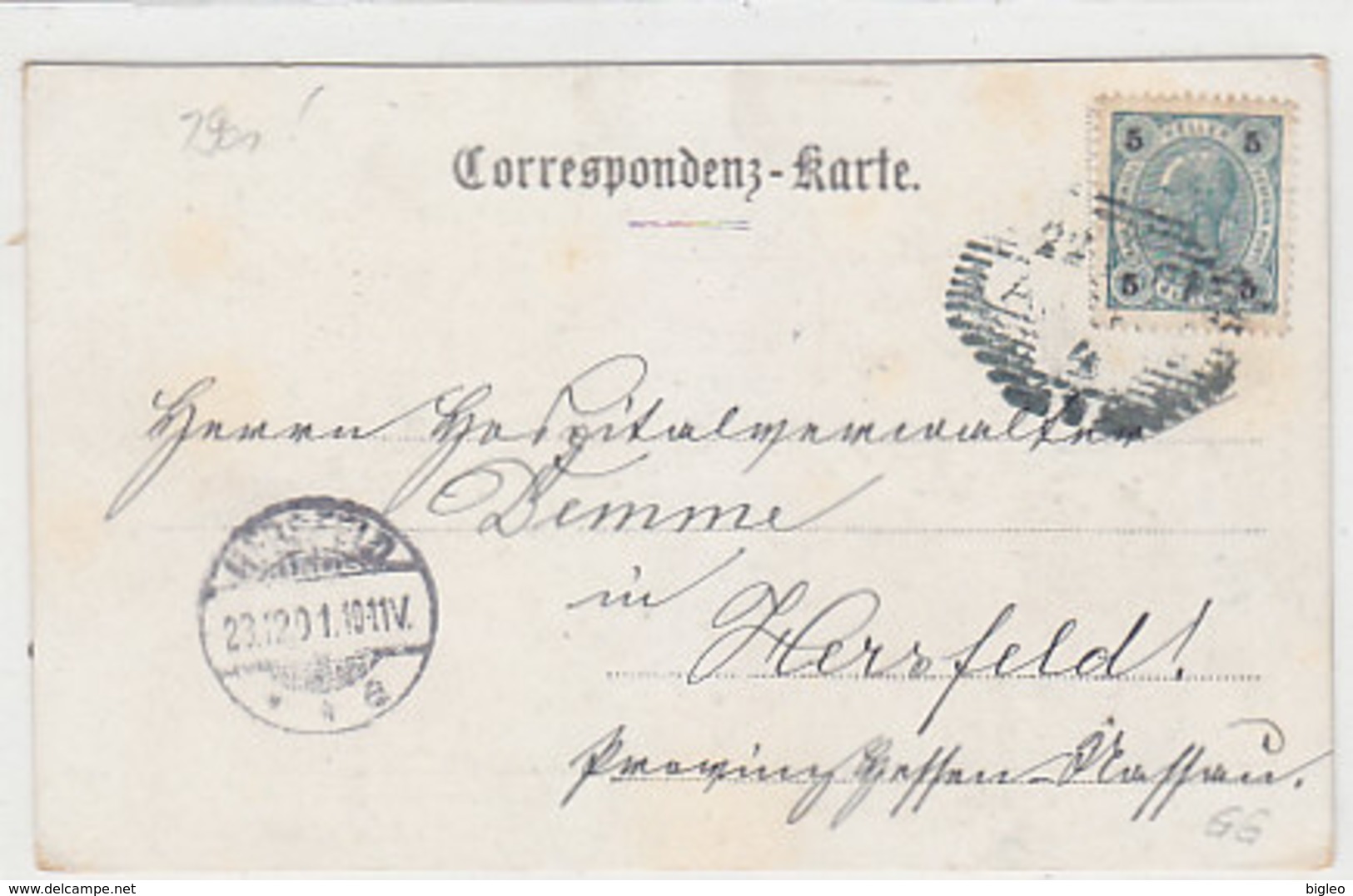 Asch Von Süden - Oesterr.Frankatur - 1901      (A-37-150106) - Repubblica Ceca