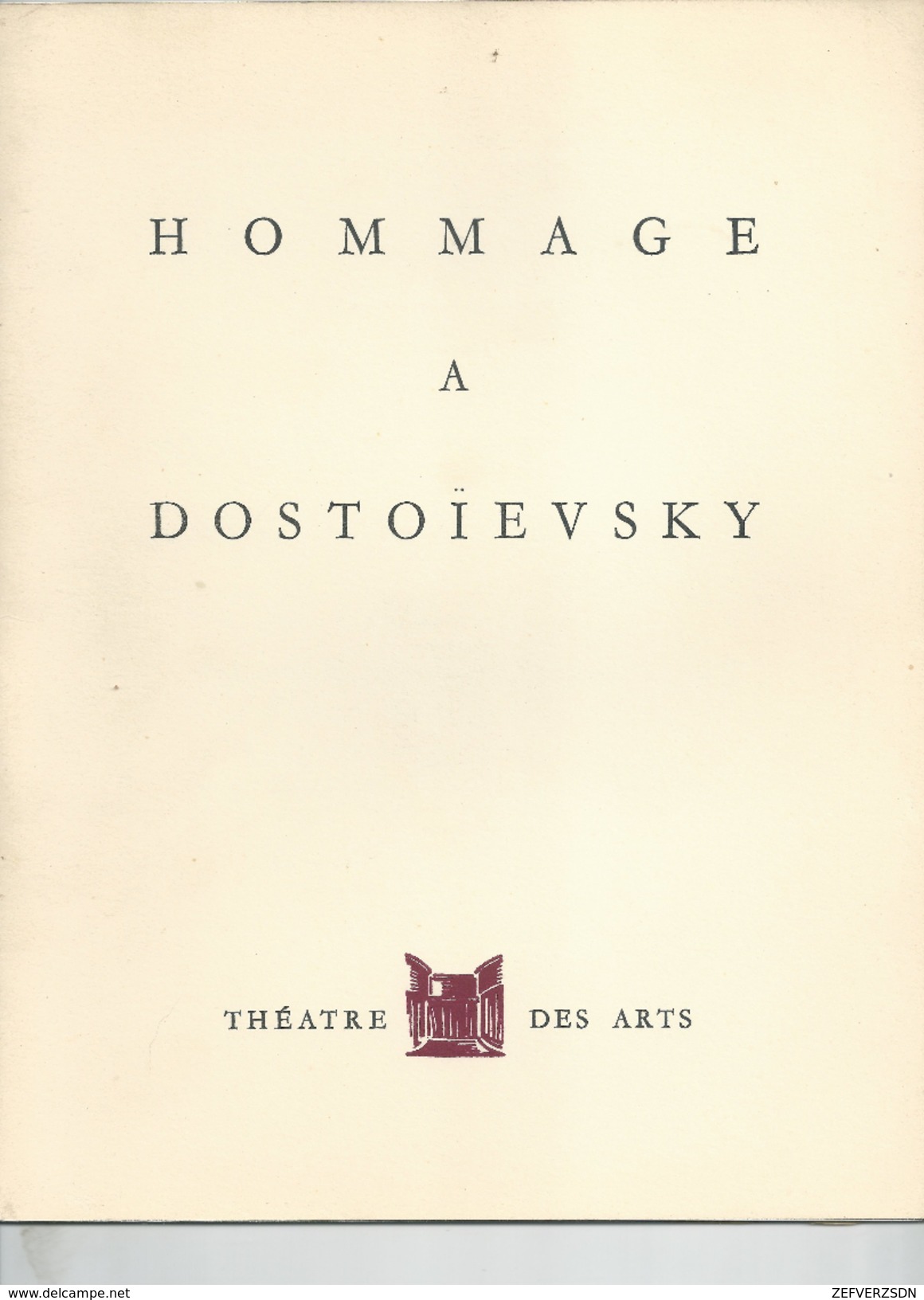 DOSTOIEVSKY THEATRE DES ARTS PROGRAMME - Programmes