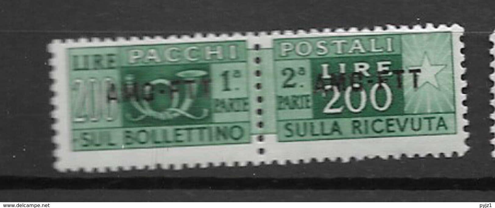 1949 MH Triest, Pacchi Postali - Postpaketen/concessie