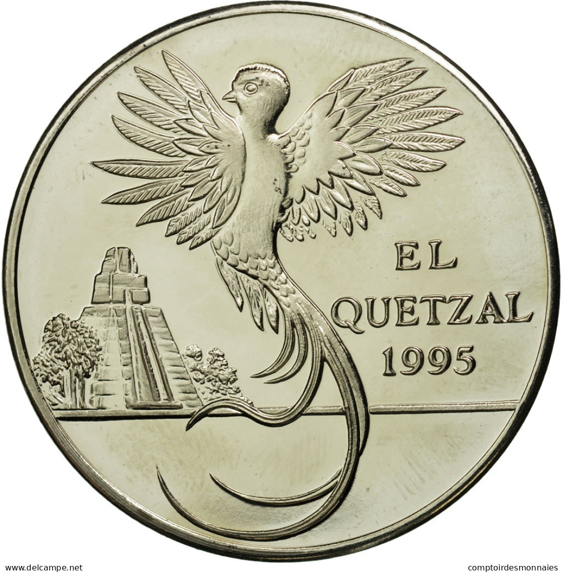 Monnaie, Guatemala, 10 Quetzales, 1995, Tower, SPL, Copper-nickel, KM:2f.2 - Guatemala