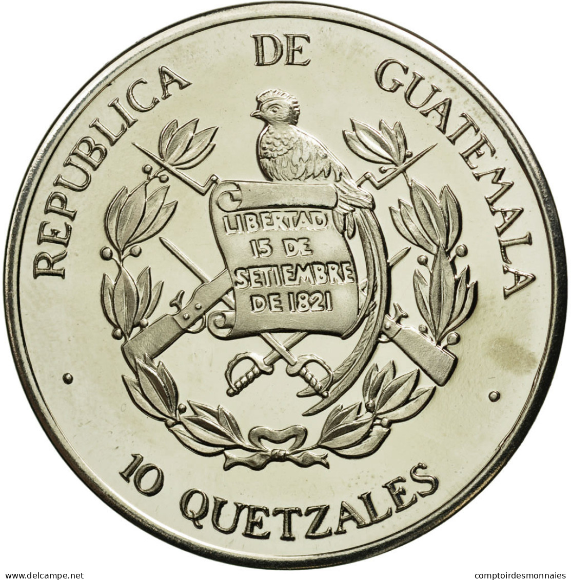 Monnaie, Guatemala, 10 Quetzales, 1995, Tower, SPL, Copper-nickel, KM:2f.2 - Guatemala