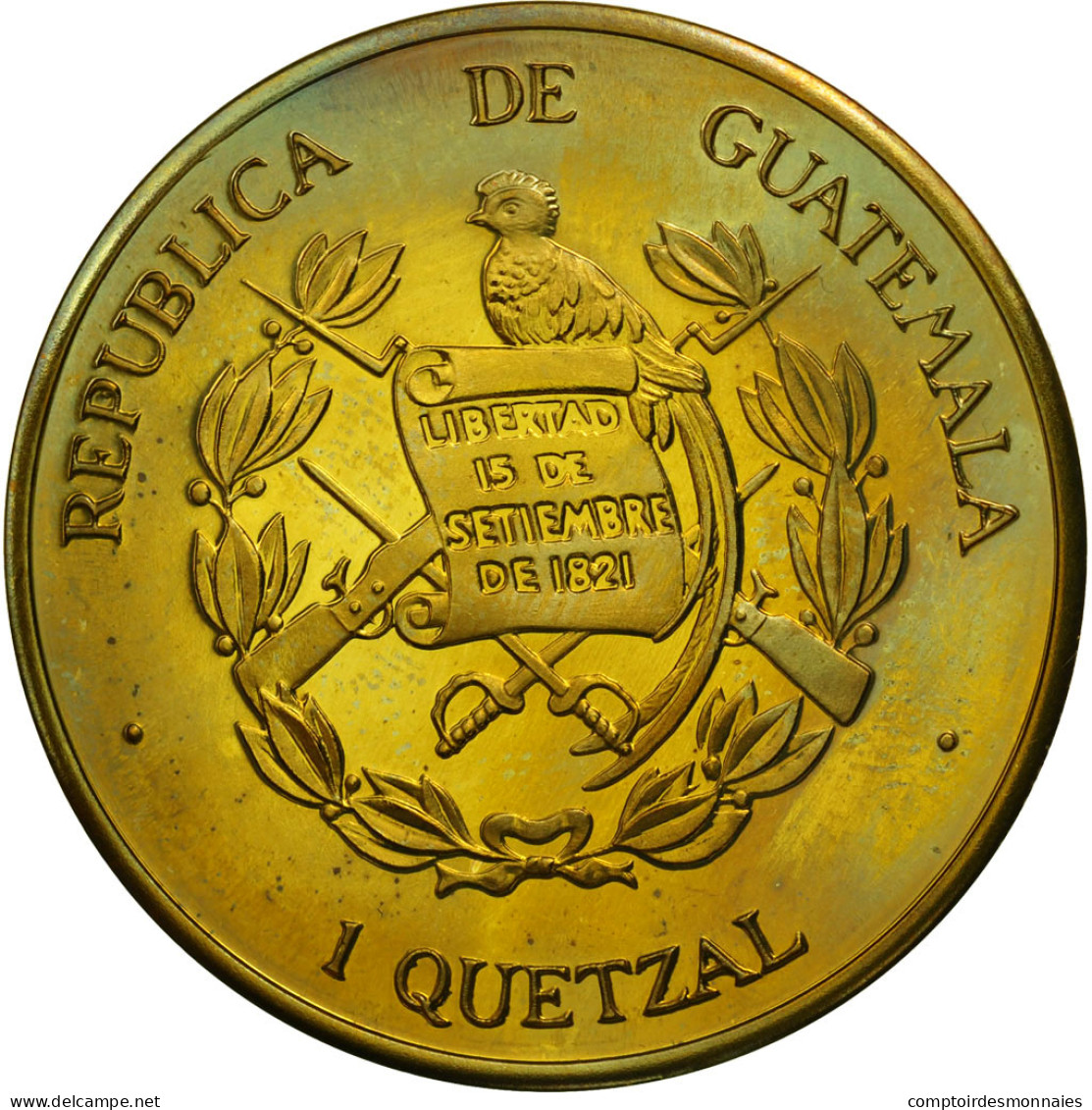 Monnaie, Guatemala, Quetzal, 1995, SPL, Laiton, KM:1a.2 - Guatemala