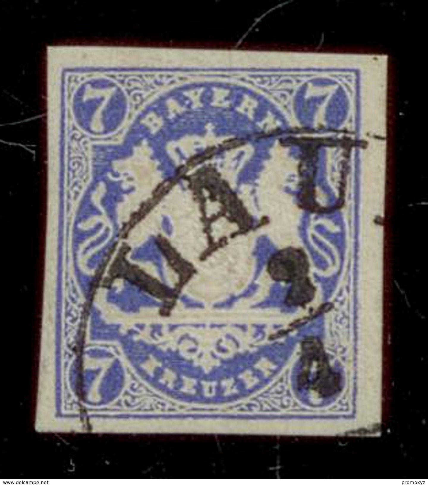 (0004)  Bayern 1868, Freimarke Staatswappen Auf Sockel, Mi. # 21 B, Einkreisstempel LAU ..... . - Autres & Non Classés