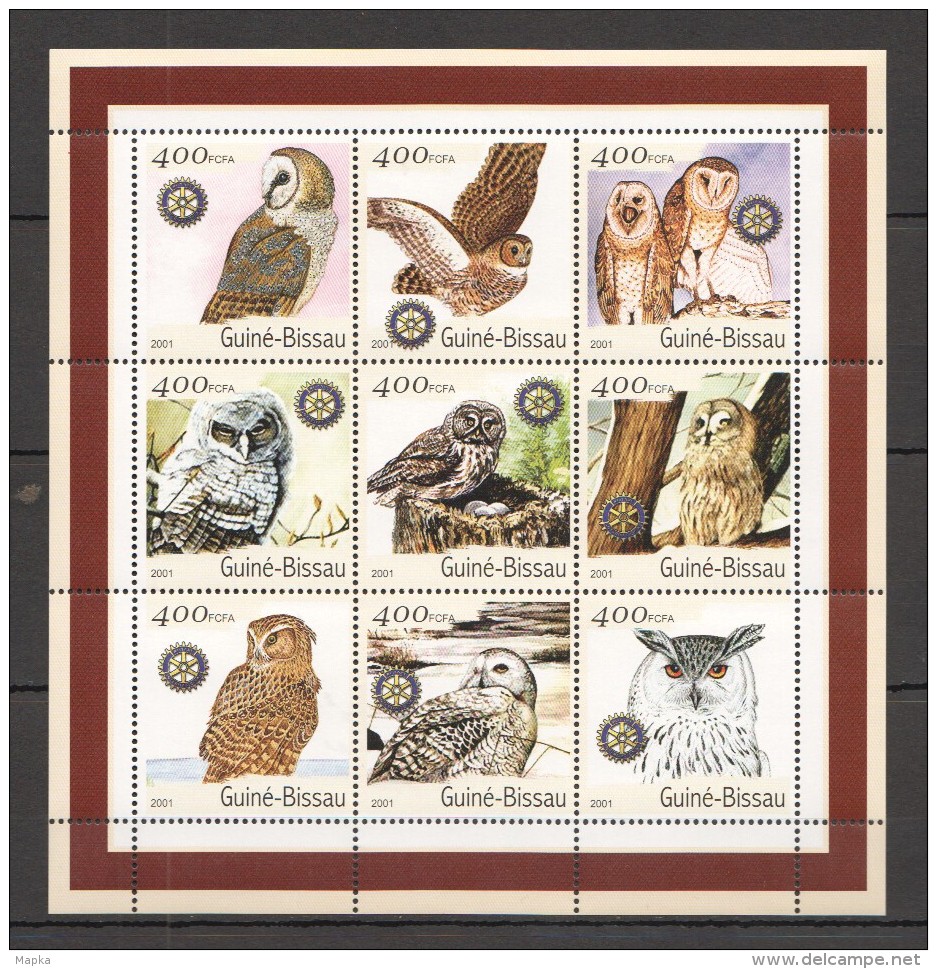 VV351 2001 GUINE-BISSAU FAUNA BIRDS OWLS 1KB MNH - Eulenvögel