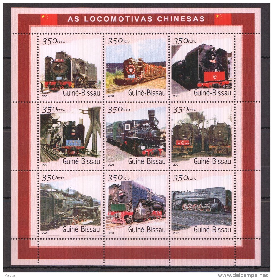 VV392 2001 GUINE-BISSAU TRAINS AS LOCOMOTIVAS CHINESAS 1KB MNH - Eisenbahnen