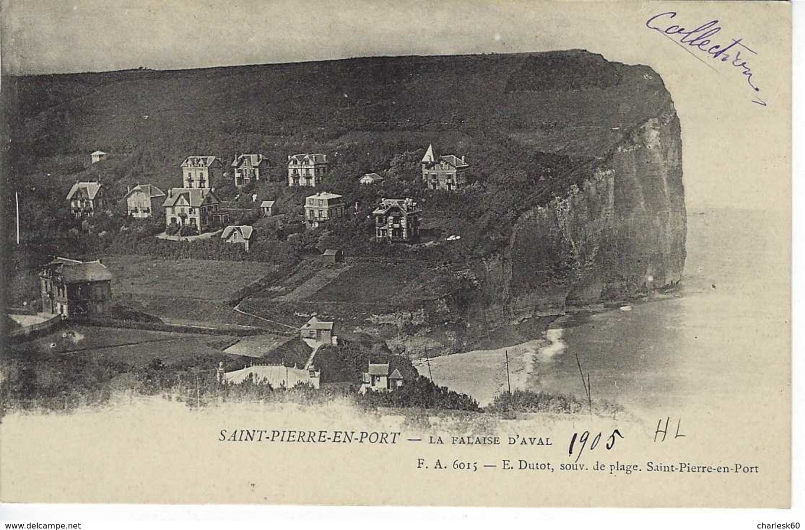 CPA Précurseur Saint Pierre En Port La Falaise D'Aval F.A. 6015 Dutot 1905 - Fécamp