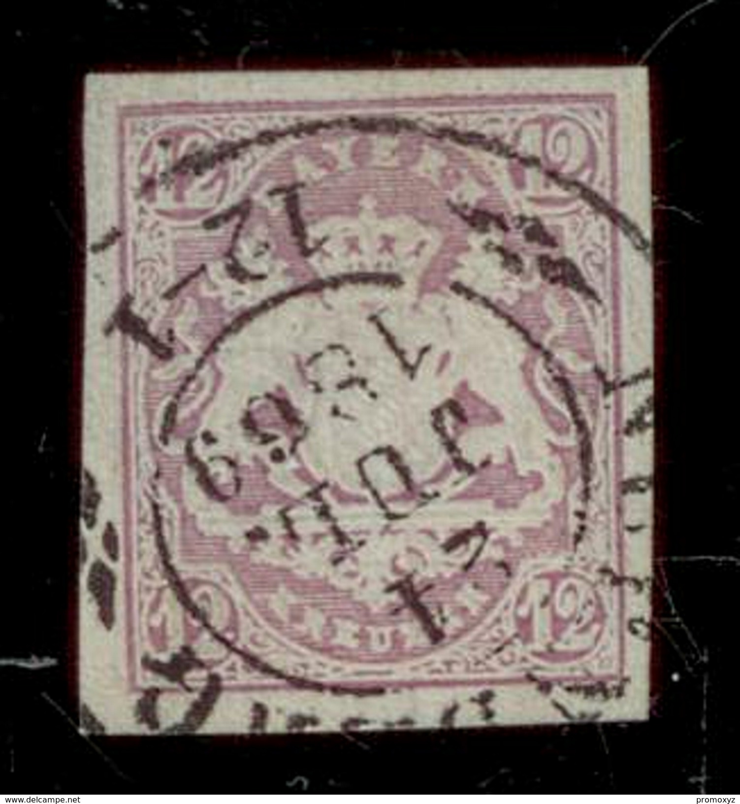 (0009)   Bayern 1867, Freimarke Staatswappen Auf Sockel, Mi. # 18 Mit Doppelkreisstempel  24.JUL.1869. - Autres & Non Classés