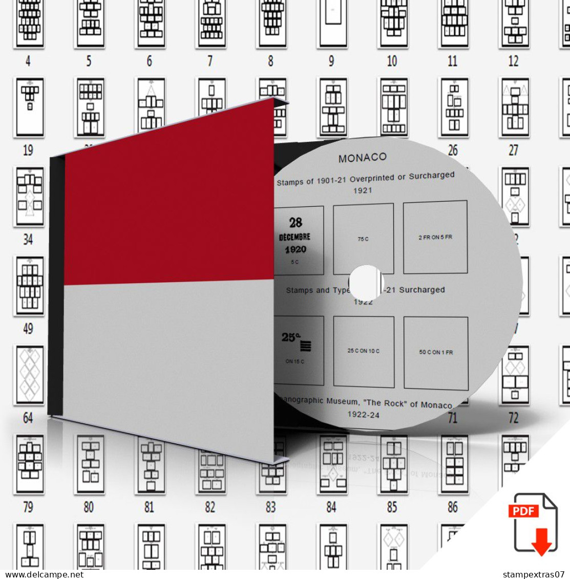 MONACO STAMP ALBUM PAGES 1885-2011 (352 Pages) - Engels