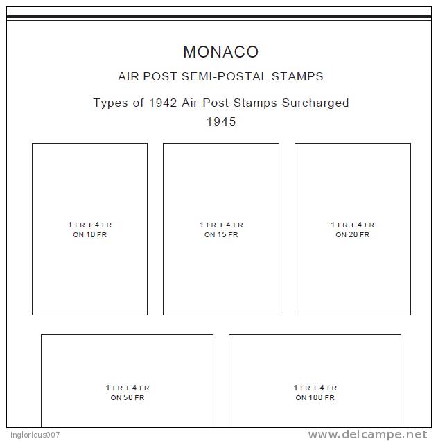 MONACO STAMP ALBUM PAGES 1885-2011 (352 pages)