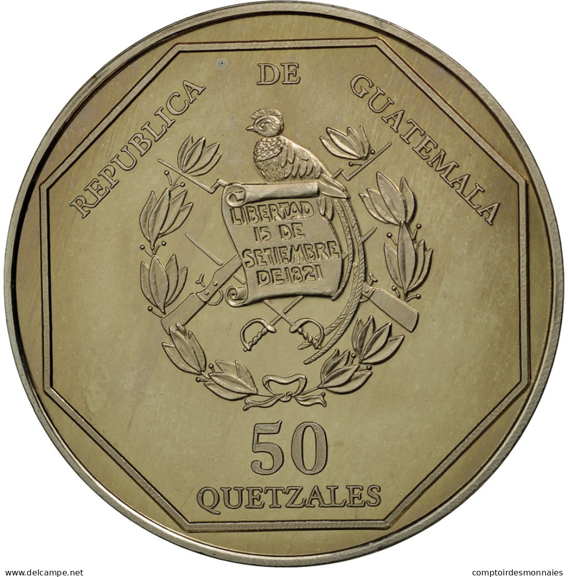 Monnaie, Guatemala, 50 Quetzales, 1995, Tower, SPL, Copper-nickel, KM:3f.2 - Guatemala