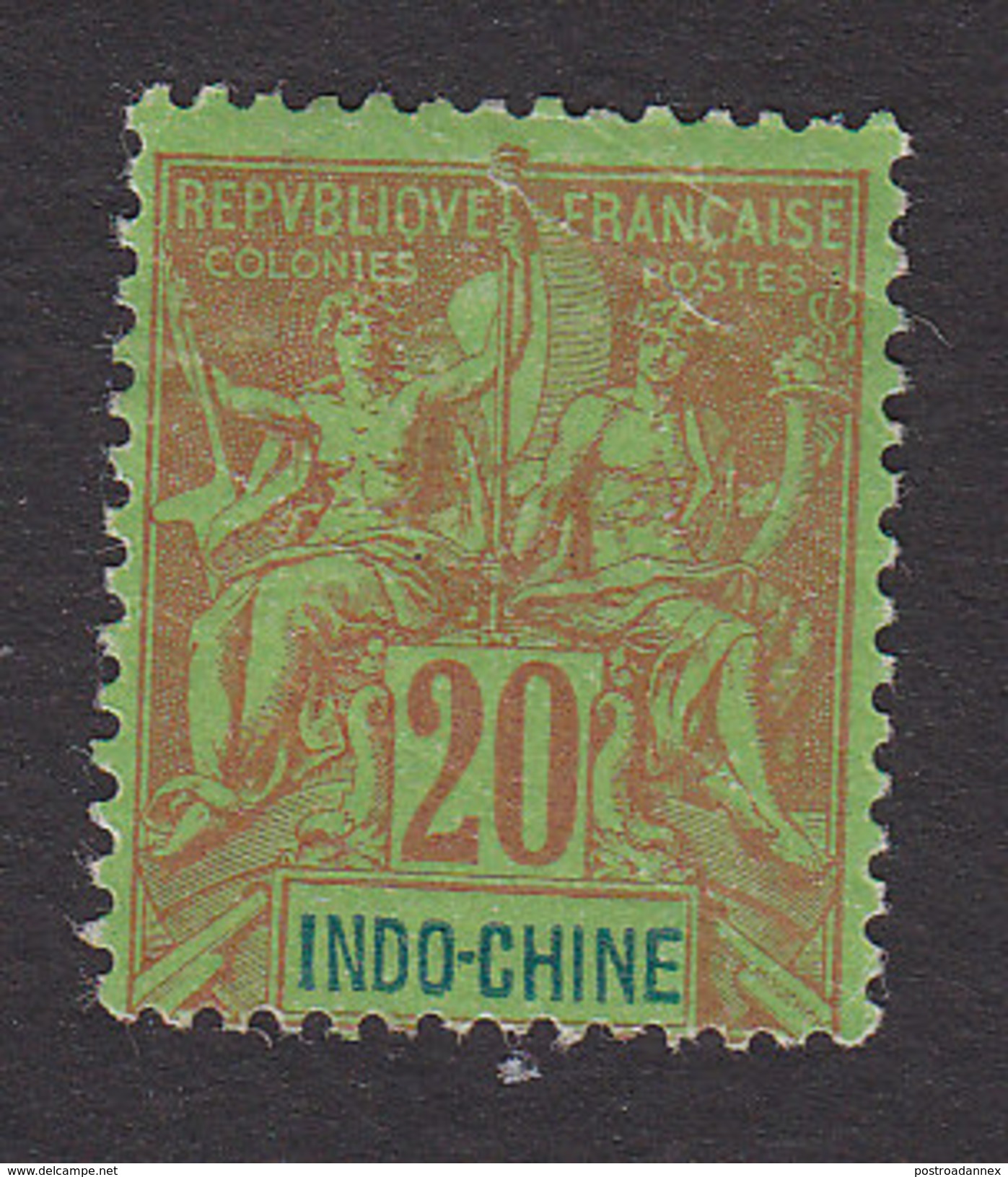 Indo-China, Scott #12, Mint No Gum, Navigation And Commerce, Issued 1892 - Unused Stamps