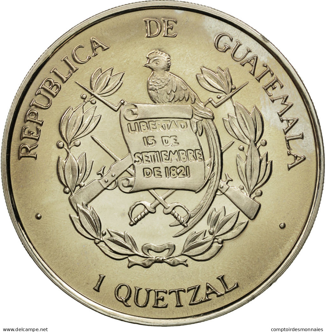 Monnaie, Guatemala, Quetzal, 1995, Tower, SPL, Copper-nickel, KM:1f.1 - Guatemala