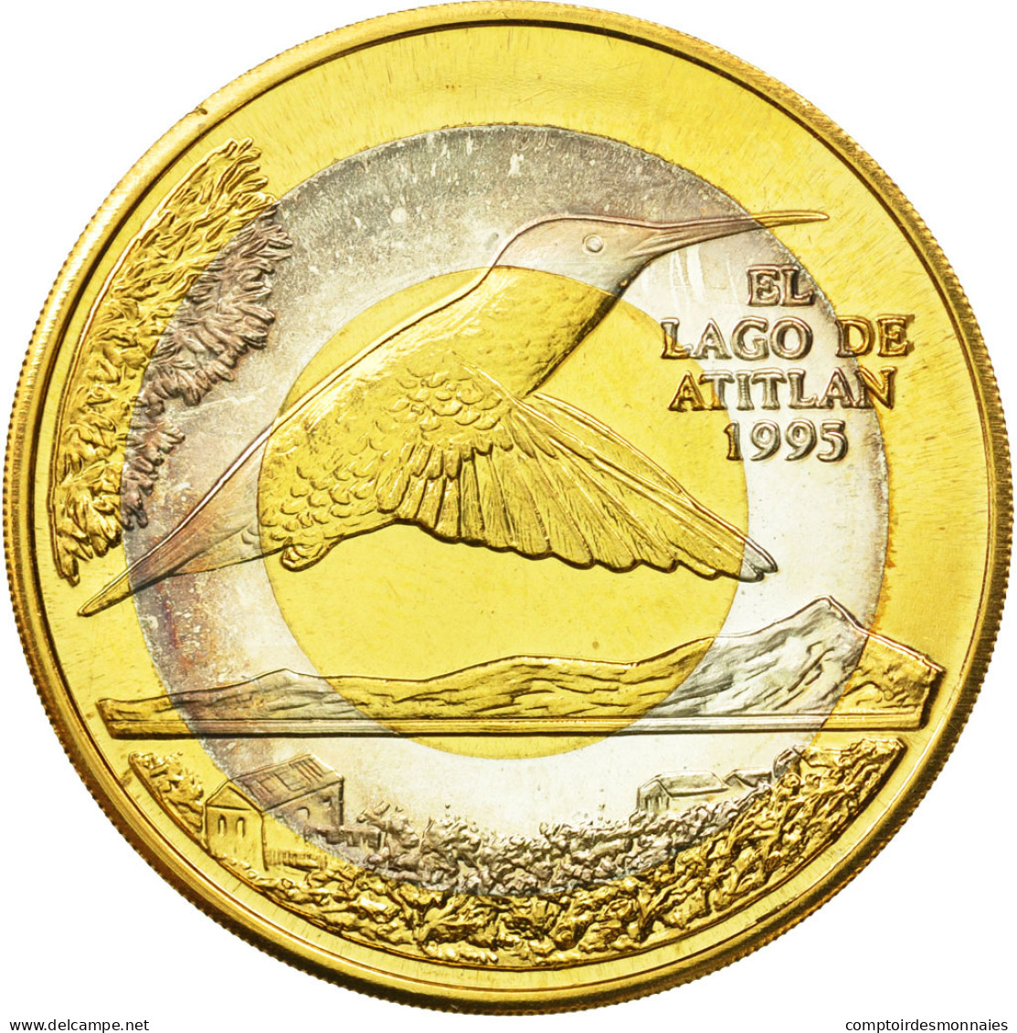 Monnaie, Guatemala, Quetzal, 1995, Tower, SPL, Tri-Metallic, KM:1c.1 - Guatemala