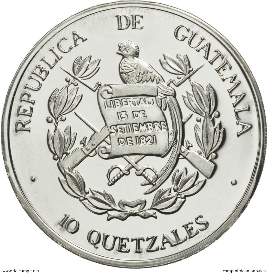 Monnaie, Guatemala, 10 Quetzales, 1995, Tower, SPL, Aluminium, KM:2d.1 - Guatemala