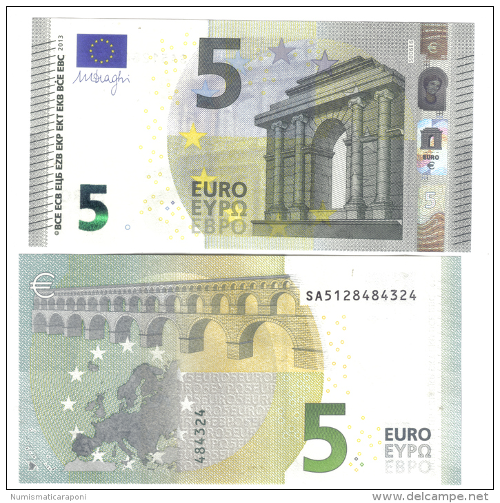 NEW 5 € 2013 ITALIA Italie SERIE SA Mario Draghi FDS UNC DA MAZZETTA Soudoyer S006E6 Cod.€.155 - 5 Euro