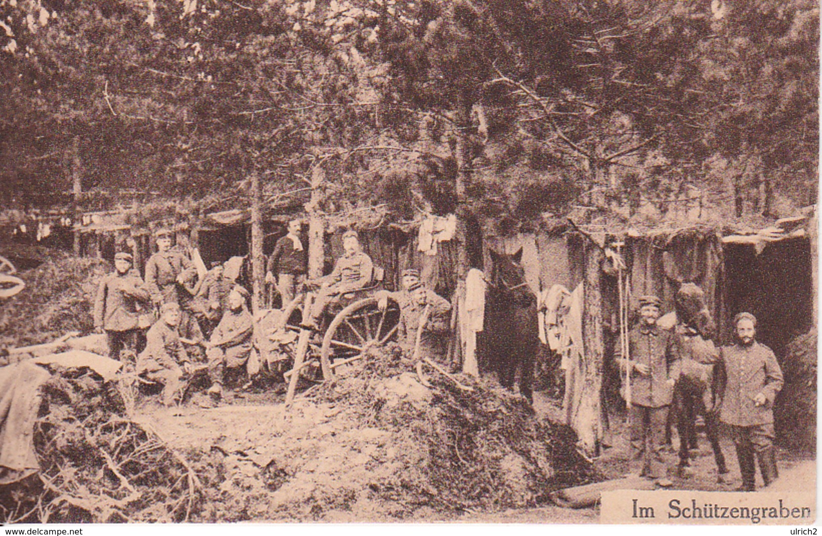 AK Deutsche Soldaten - Im Schützengraben -  Feldpost Landsturm Bataillon Braunschweig - 1916 (28949) - War 1914-18