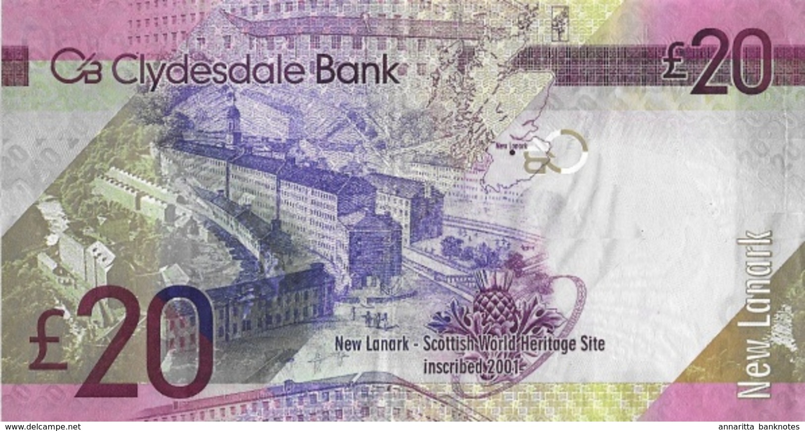 SCOTLAND 20 POUNDS 2014 P-229K AU/UNC CLYDESDALE BANK [SQ229K14] - 20 Pounds