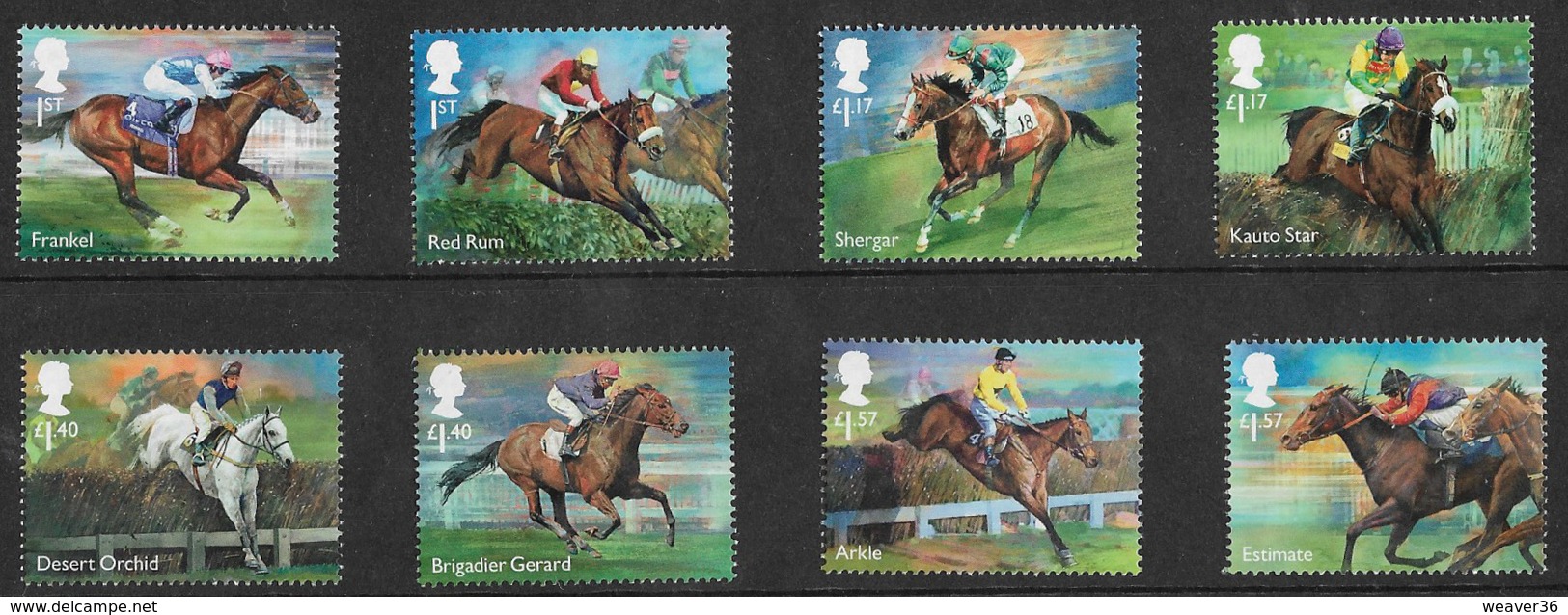 GB 2017 Racehorses Set 8v Complete Unmounted Mint [34/28962/ND] - Nuovi