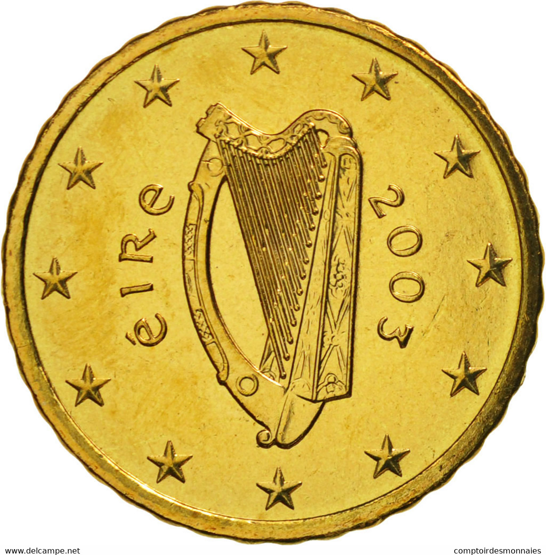 IRELAND REPUBLIC, 10 Euro Cent, 2003, FDC, Laiton, KM:35 - Ierland