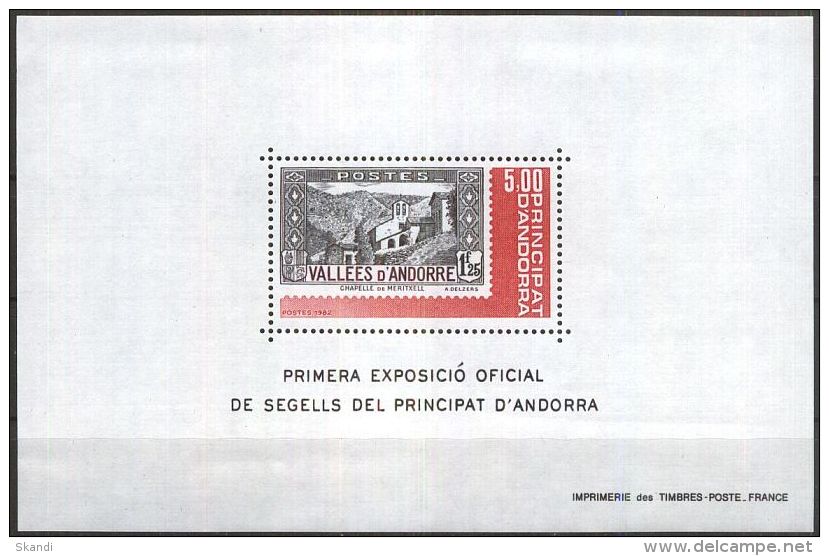 FRANZ. ANDORRA 1982 Mi-Nr. Block 1 ** MNH - Blocks & Sheetlets