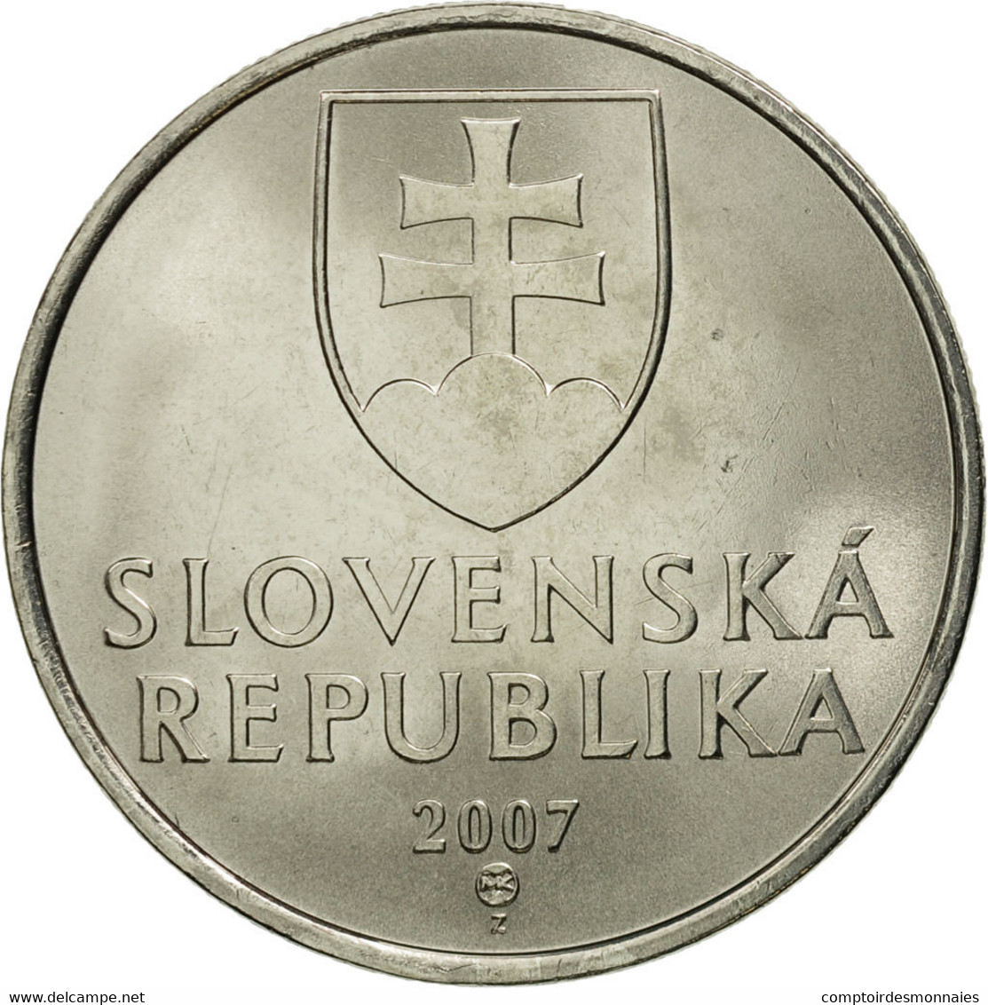 Monnaie, Slovaquie, 5 Koruna, 2007, FDC, Nickel Plated Steel, KM:14 - Slovakia