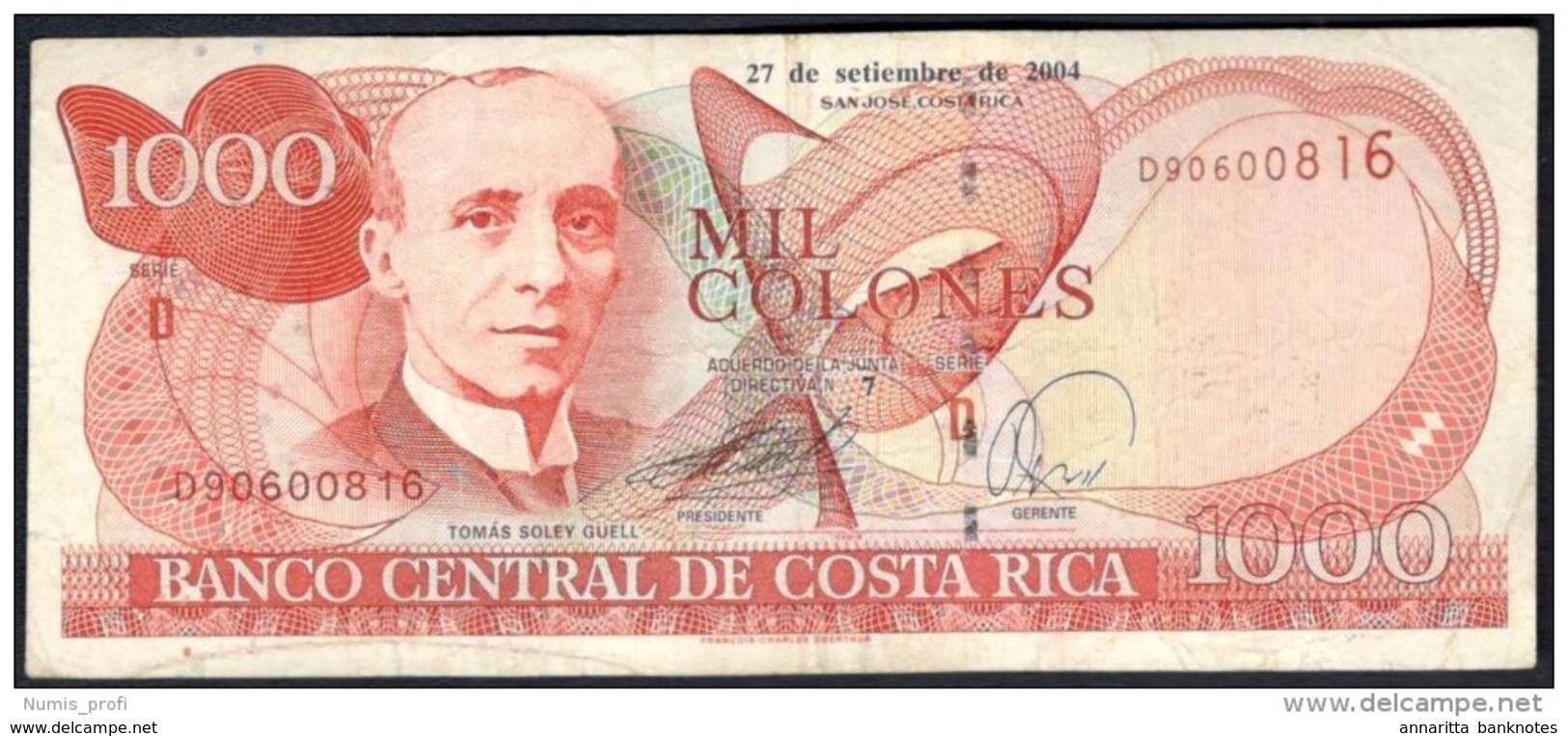 COSTA RICA 1000 COLONES 2004 P-267A XF [CR546e] - Costa Rica