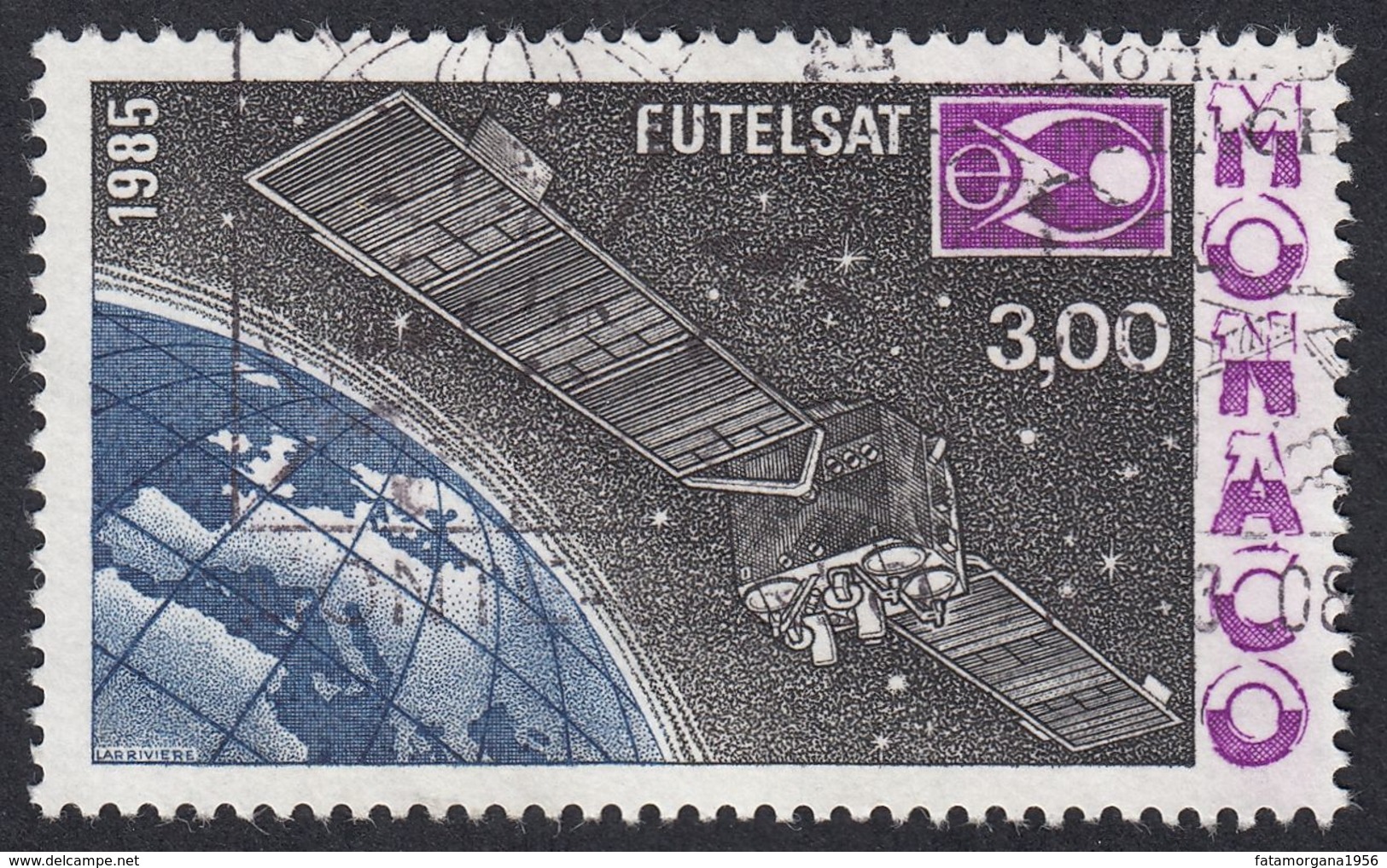 MONACO - 1985 -  Yvert 1505 Usato, 3 F - Eutelsat. - Usados
