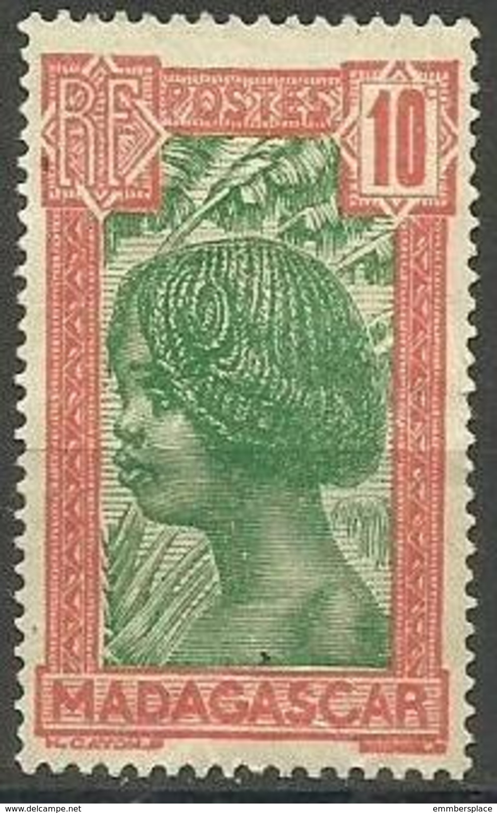 Madagascar - 1930 Hova Woman 10c MH     Sc 151 - Unused Stamps