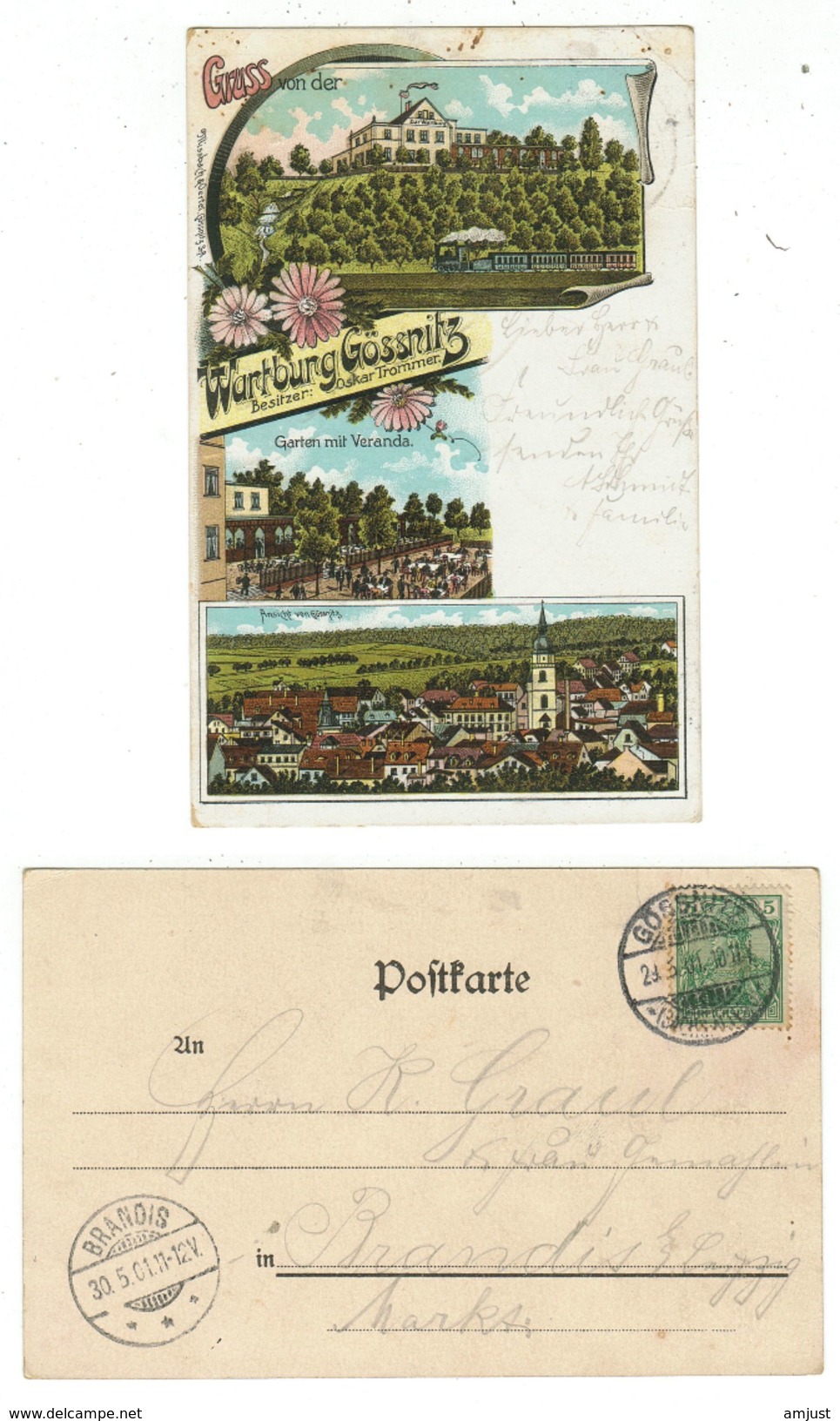 Allemagne // Dutschland // Thuringe // Grüss Aus Wartburg Gössnitz (litho) - Gössnitz