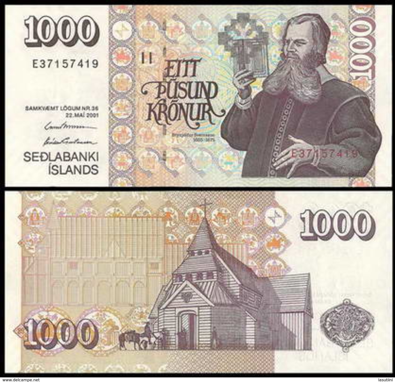 Iceland 1000 Kronur 2001 P59 UNC - Iceland