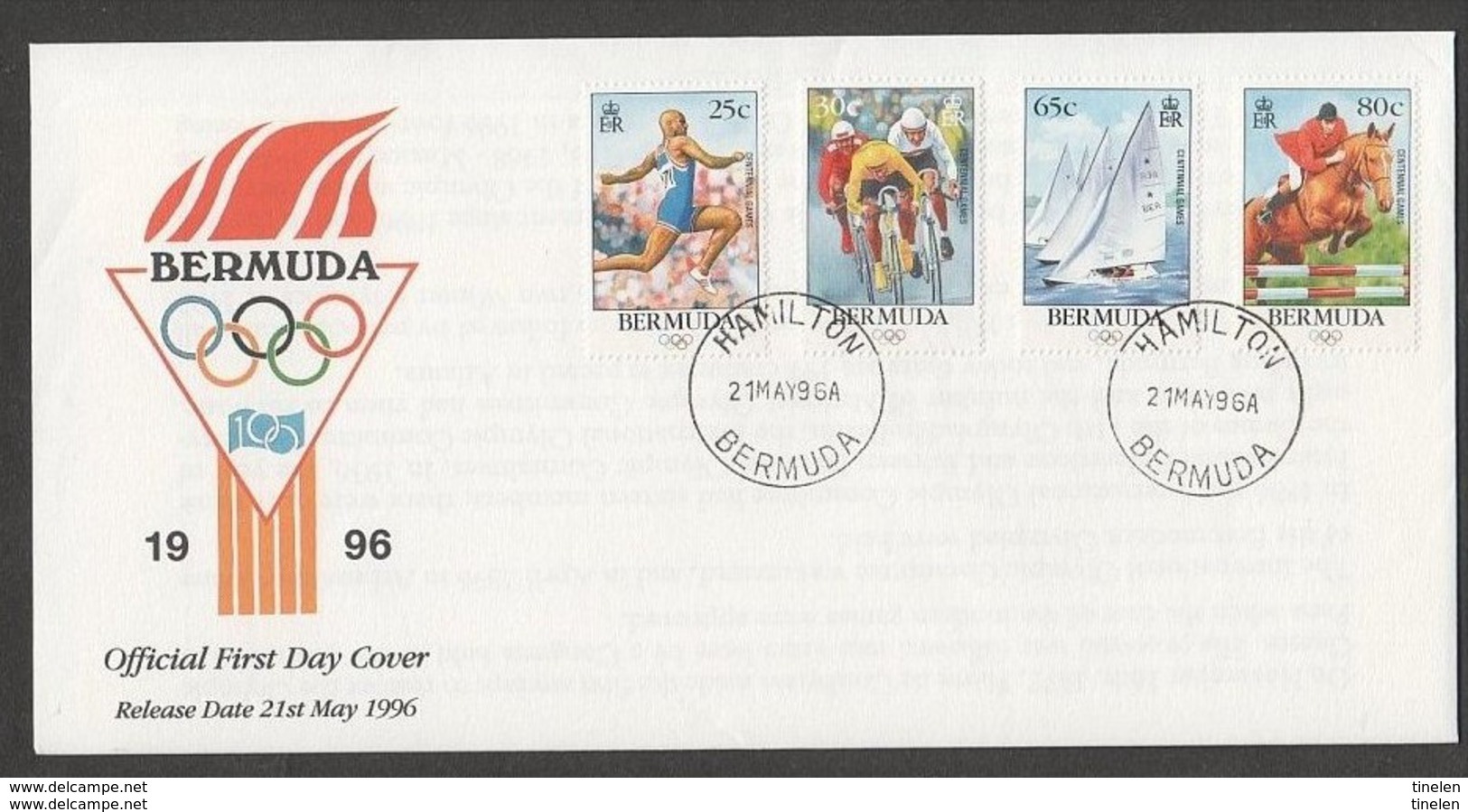 BERMUDA - 21 5 1996 FDC GIOCHI ATLANTA - Sommer 1996: Atlanta