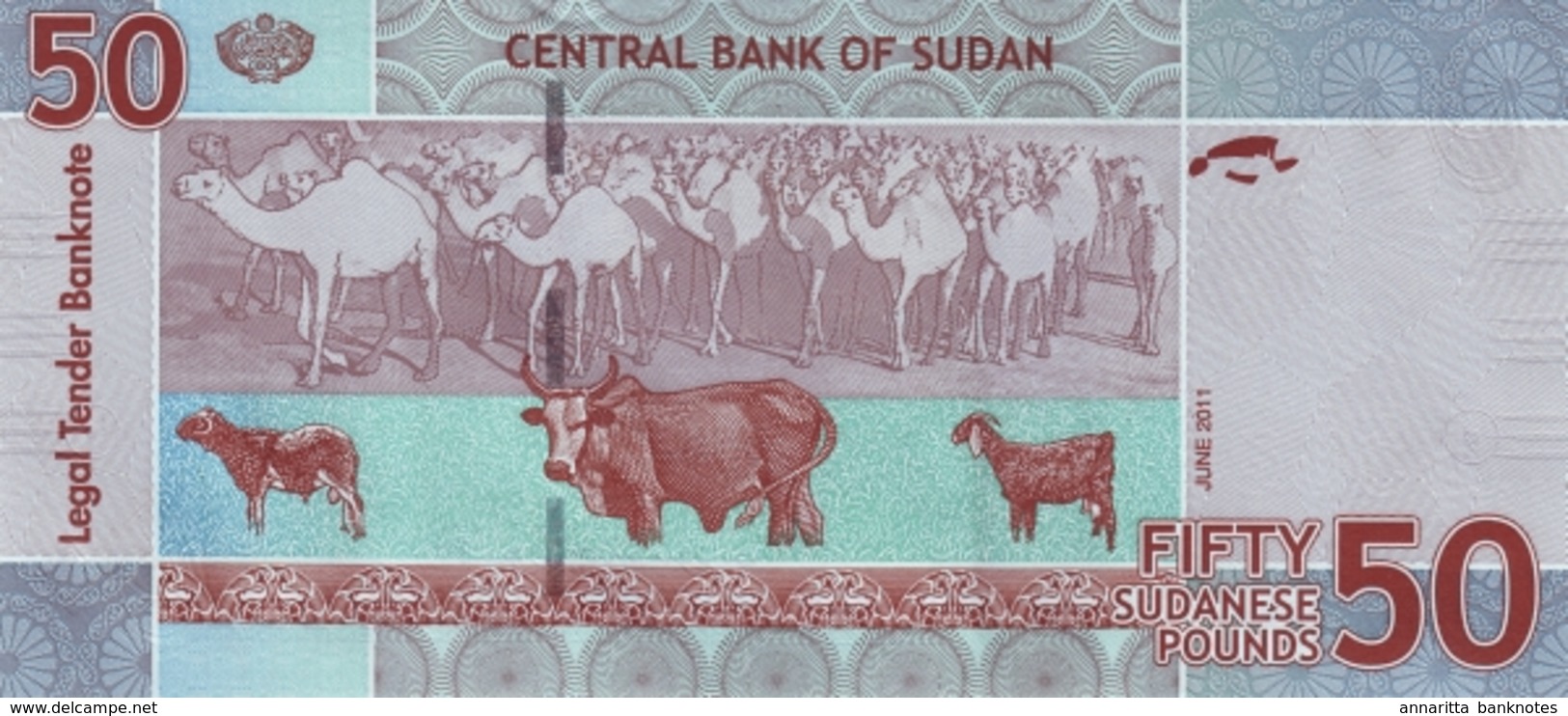 SUDAN 50 SUDANESE POUNDS 2011 P-75a UNC [SD411a] - Soedan