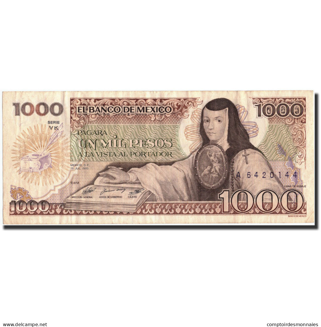 Billet, Mexique, 1000 Pesos, 1985, 1985-05-19, KM:85, TTB - México