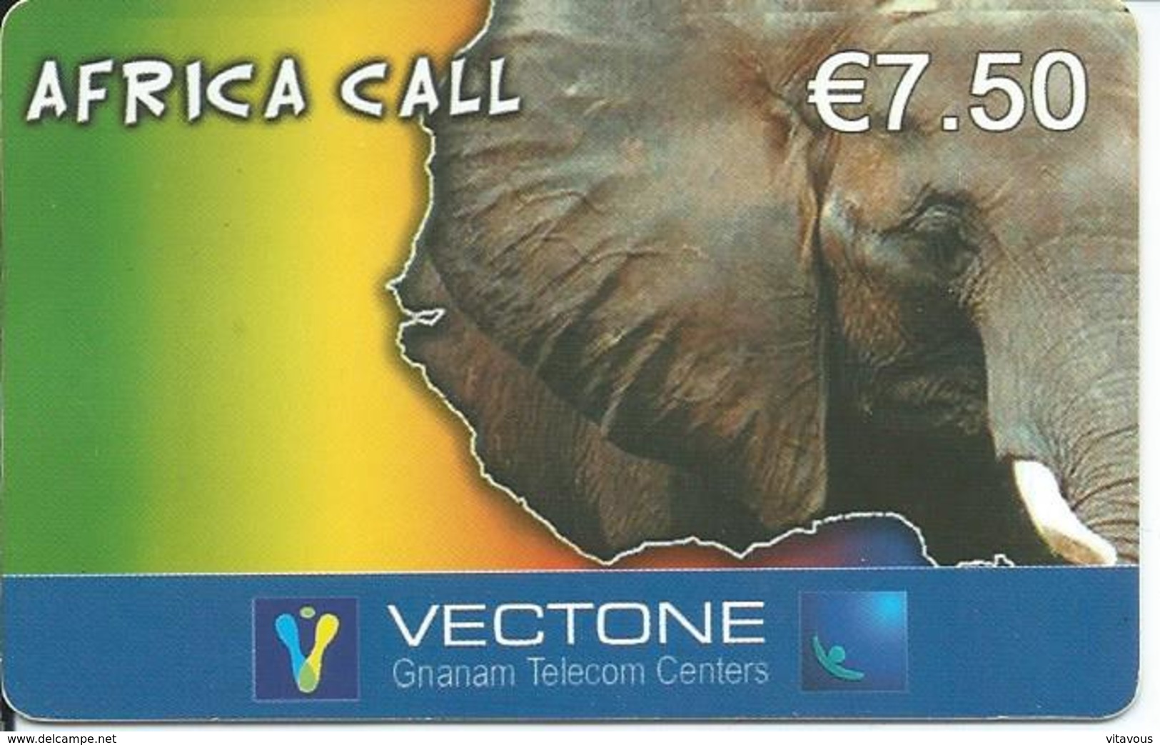 éléphant Elephant Animal Carte Prépayée Africa Call Card  Karte (W761) - Autres - Afrique