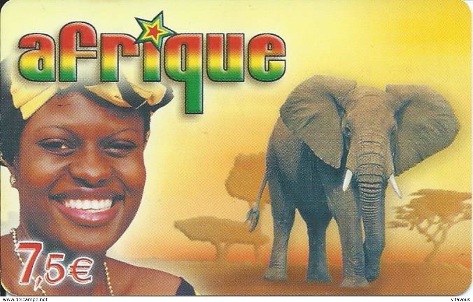 éléphant Elephant Animal Carte Prépayée Afrique Card  Karte (W762) - Sonstige - Afrika